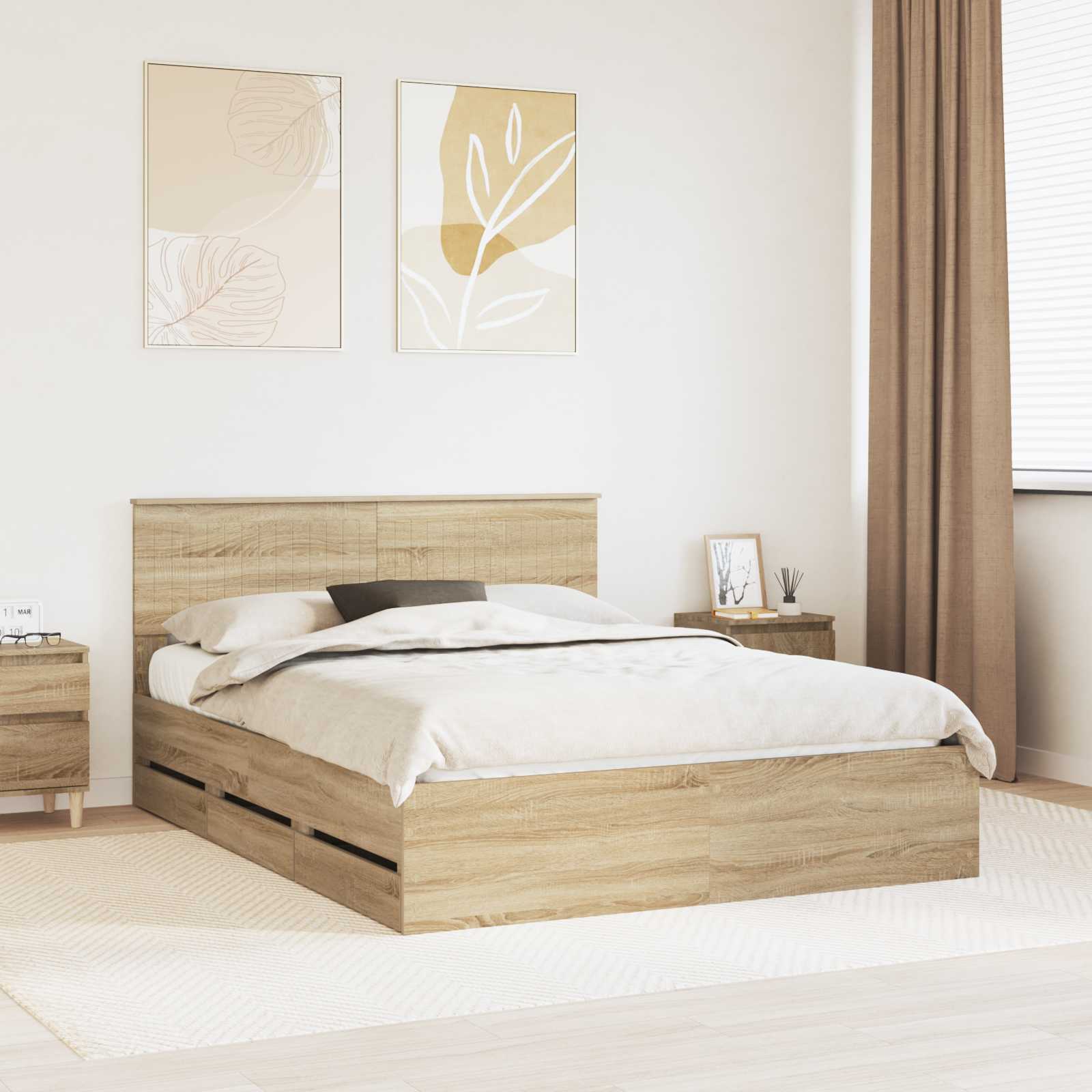 Bettrahmen Sonoma-Eiche 150 x 200 cm Ingenieurs Holz