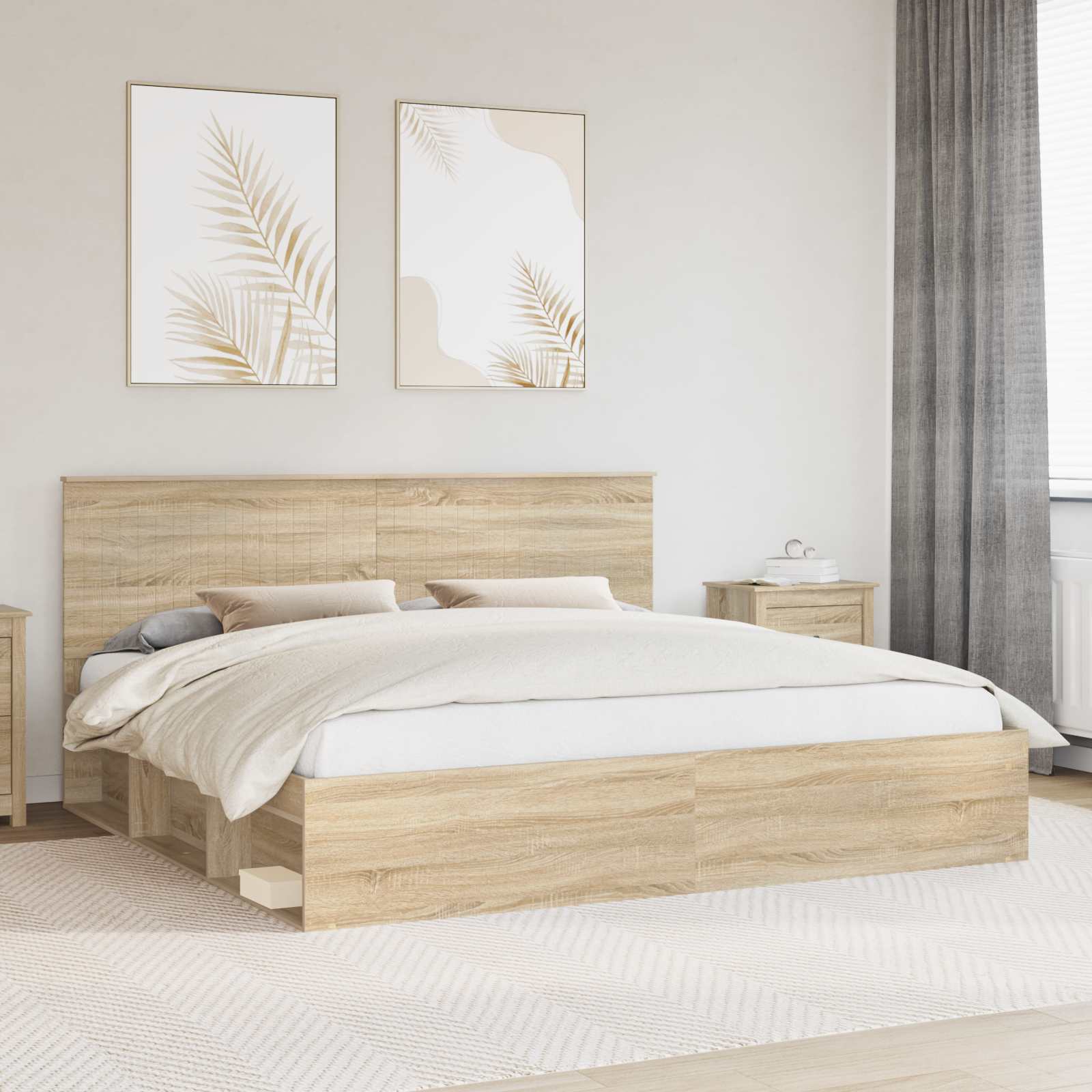Bettrahmen Sonoma 200 x 200 cm Massives Kiefernholz