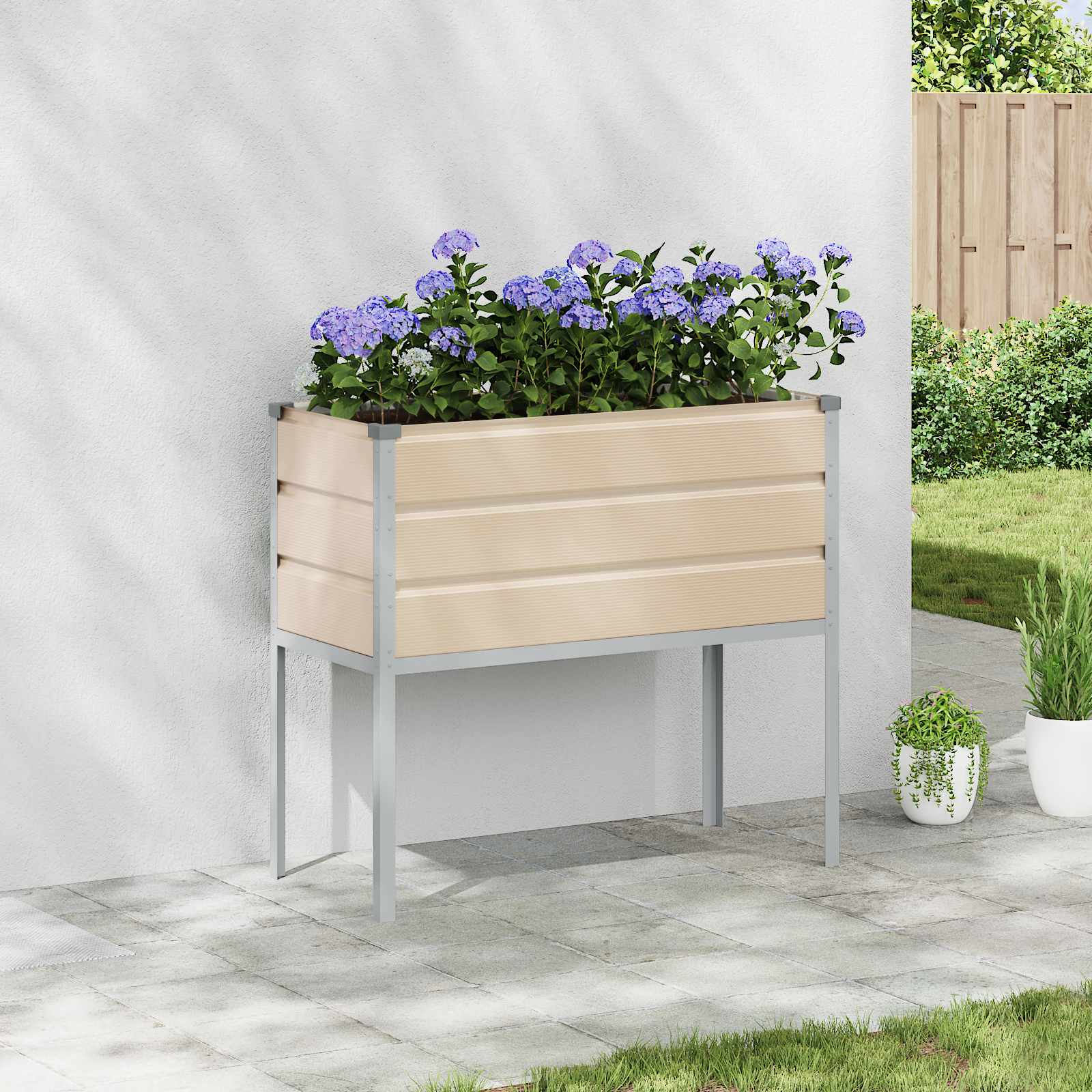 Pflanzkübel Elfenbein 100 x 45 x 90 cm Verzinkter Stahl