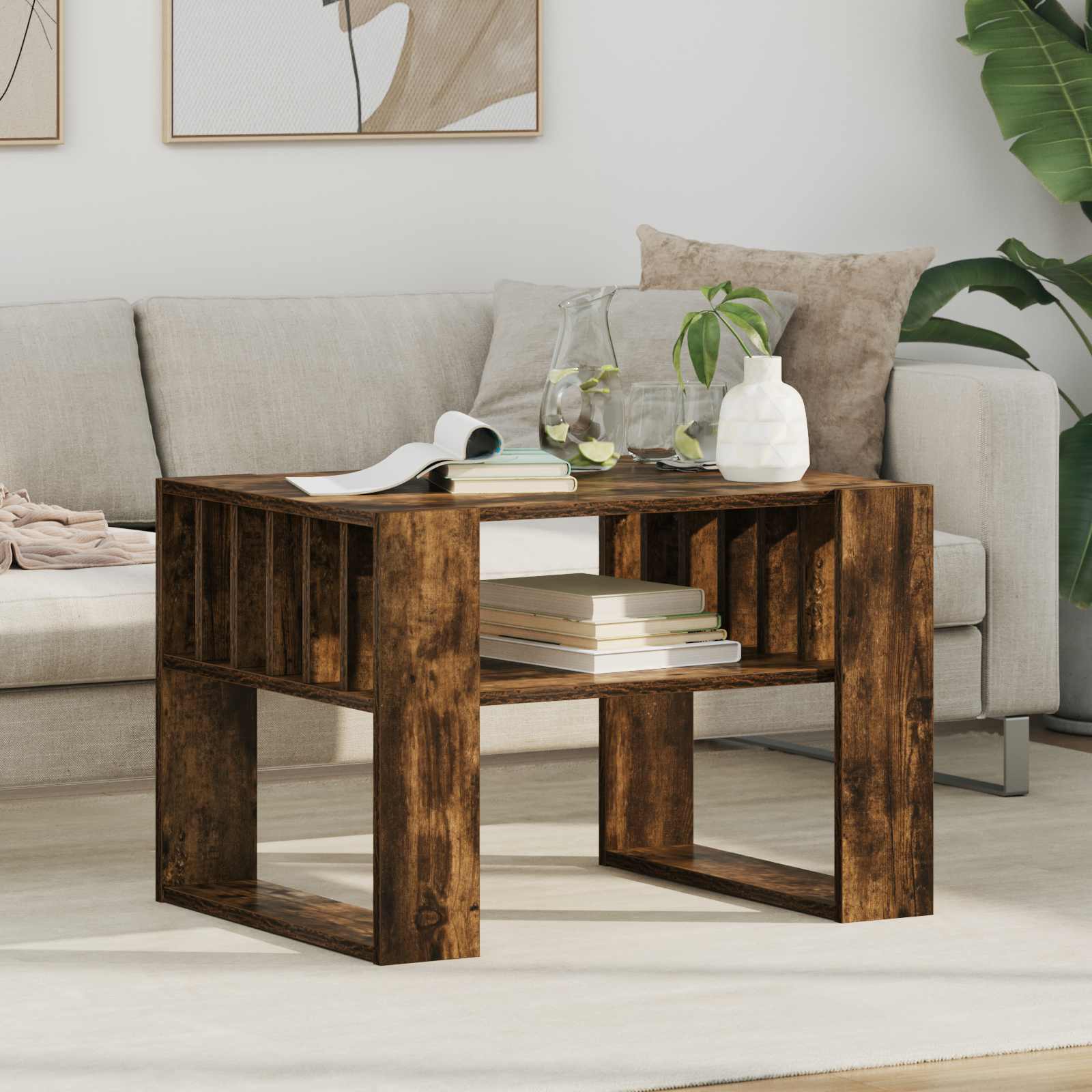 Couchtisch Geräucherte Eiche 66 x 49,5 x 45 cm Holzwerkstoff