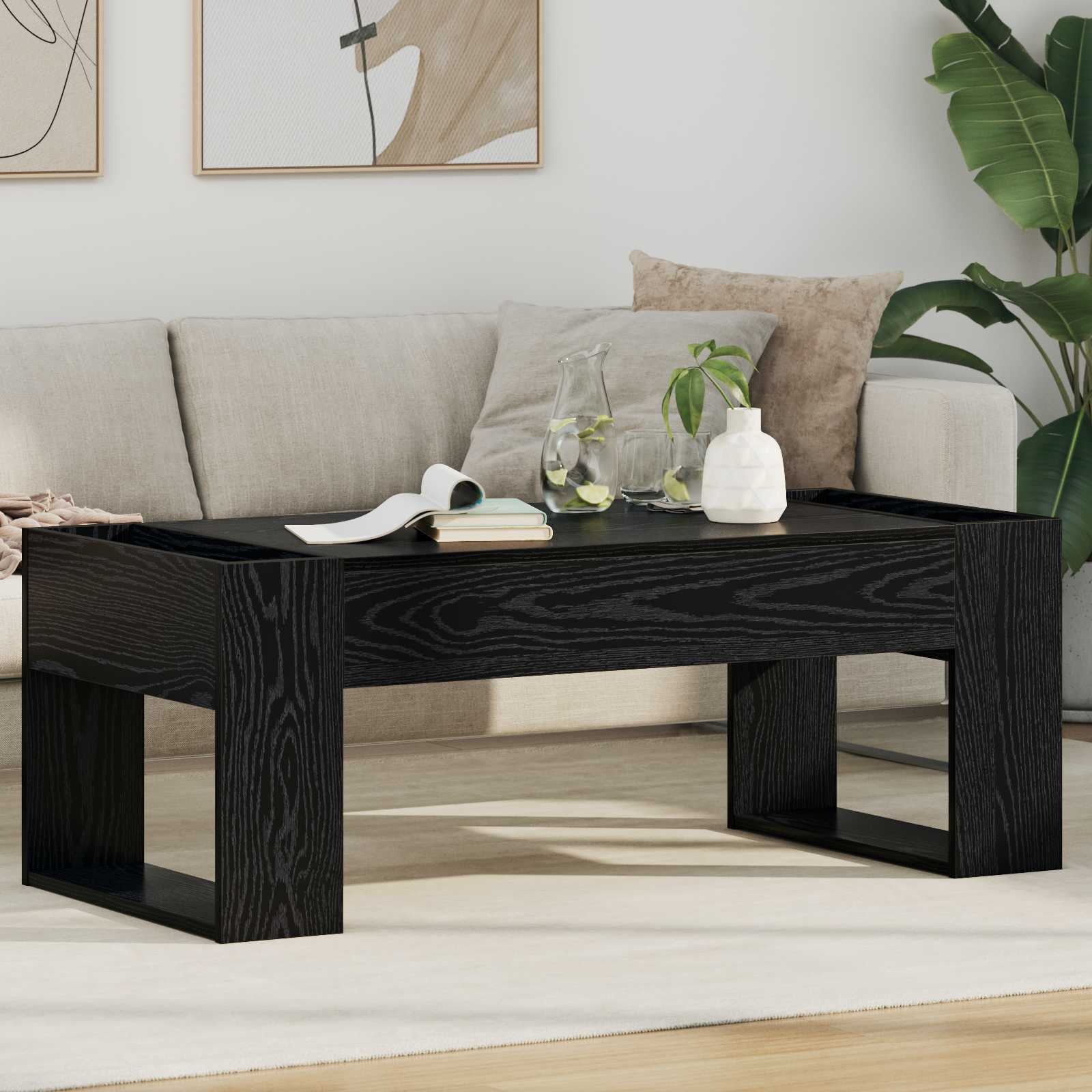 Couchtisch Schwarz Eichen-Optik 110 x 50 x 41 cm Holzwerkstoff