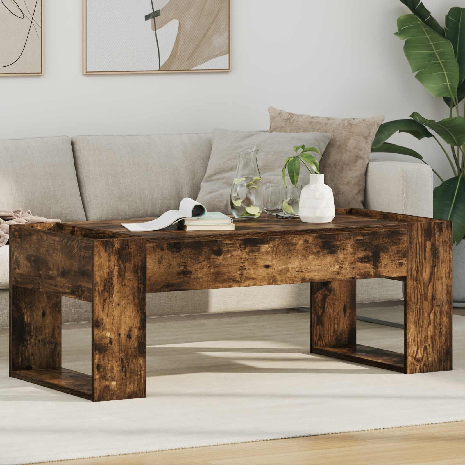 Couchtisch Räuchereiche 110 x 50 x 41 cm Holzwerkstoff