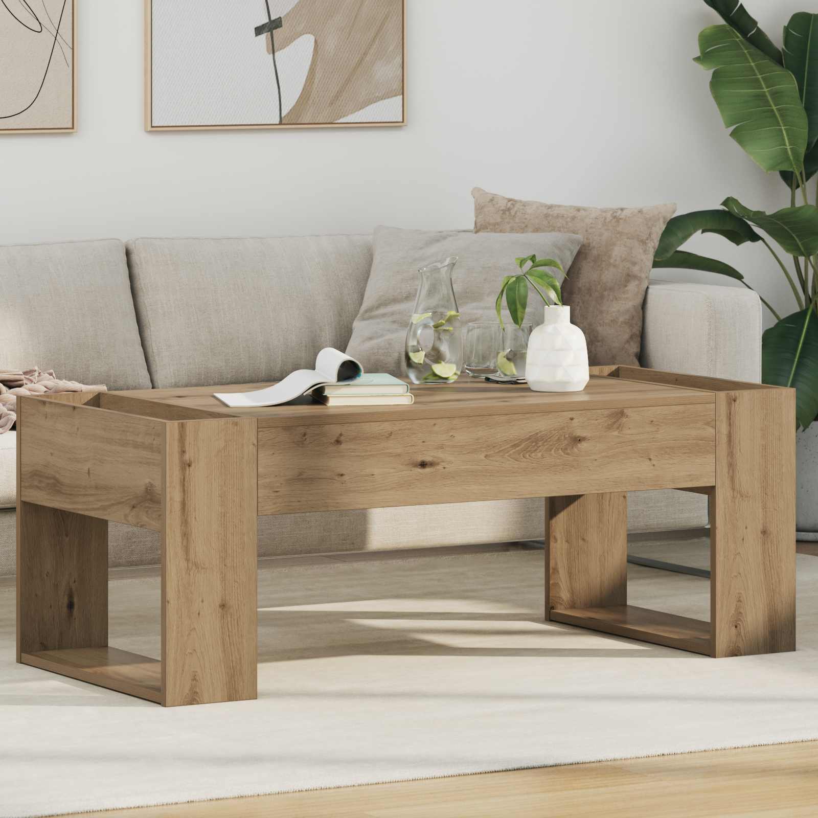 Couchtisch Artisan-Eiche 110 x 50 x 41 cm Holzwerkstoff