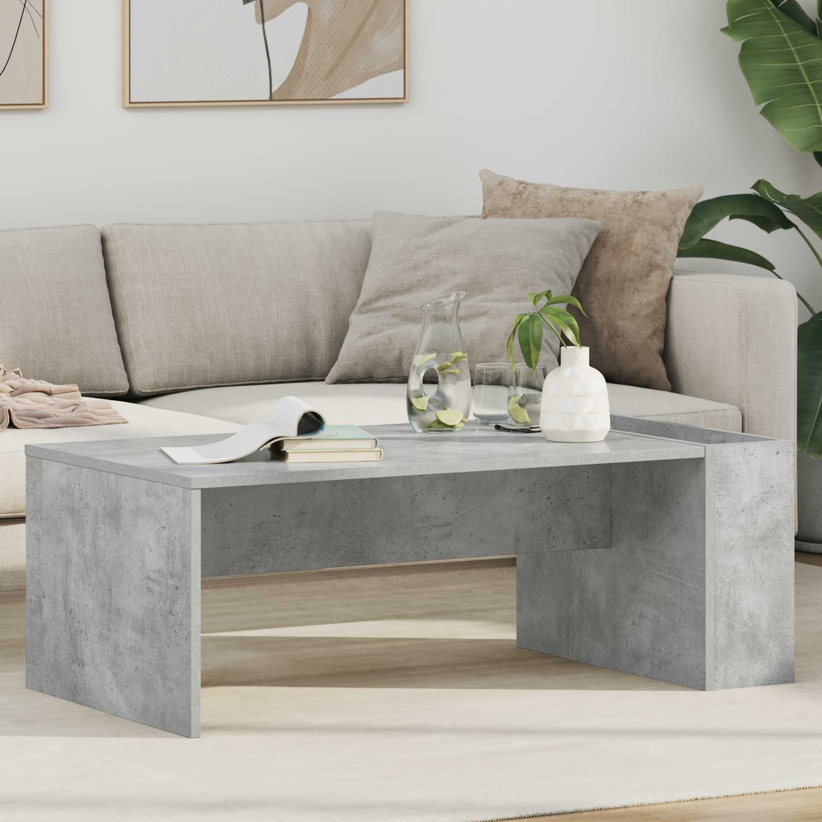 Couchtisch Beton Grau 95 x 50 x 34 cm Holzwerkstoff