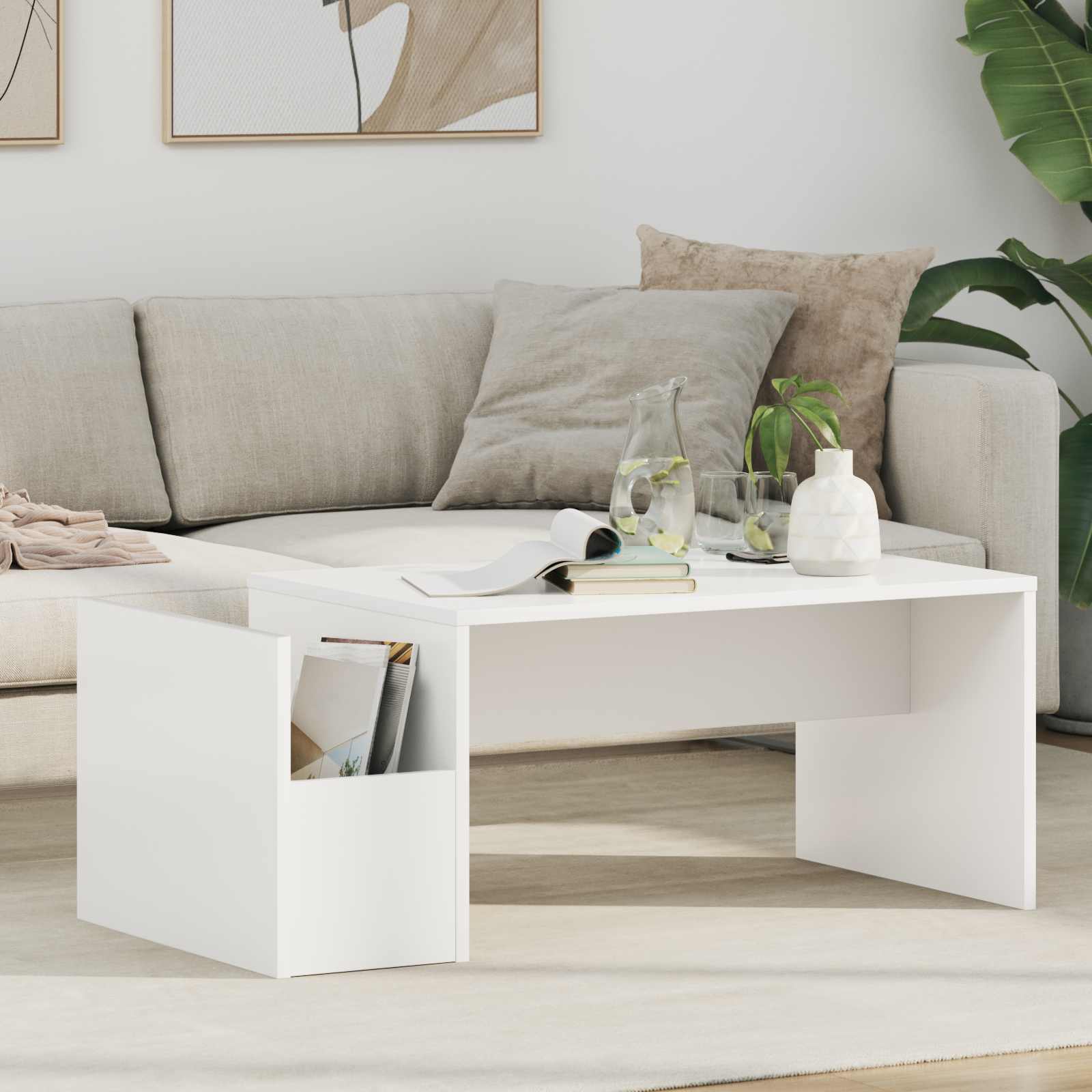 Couchtisch Weiß 90 x 45 x 35 cm Holzwerkstoff