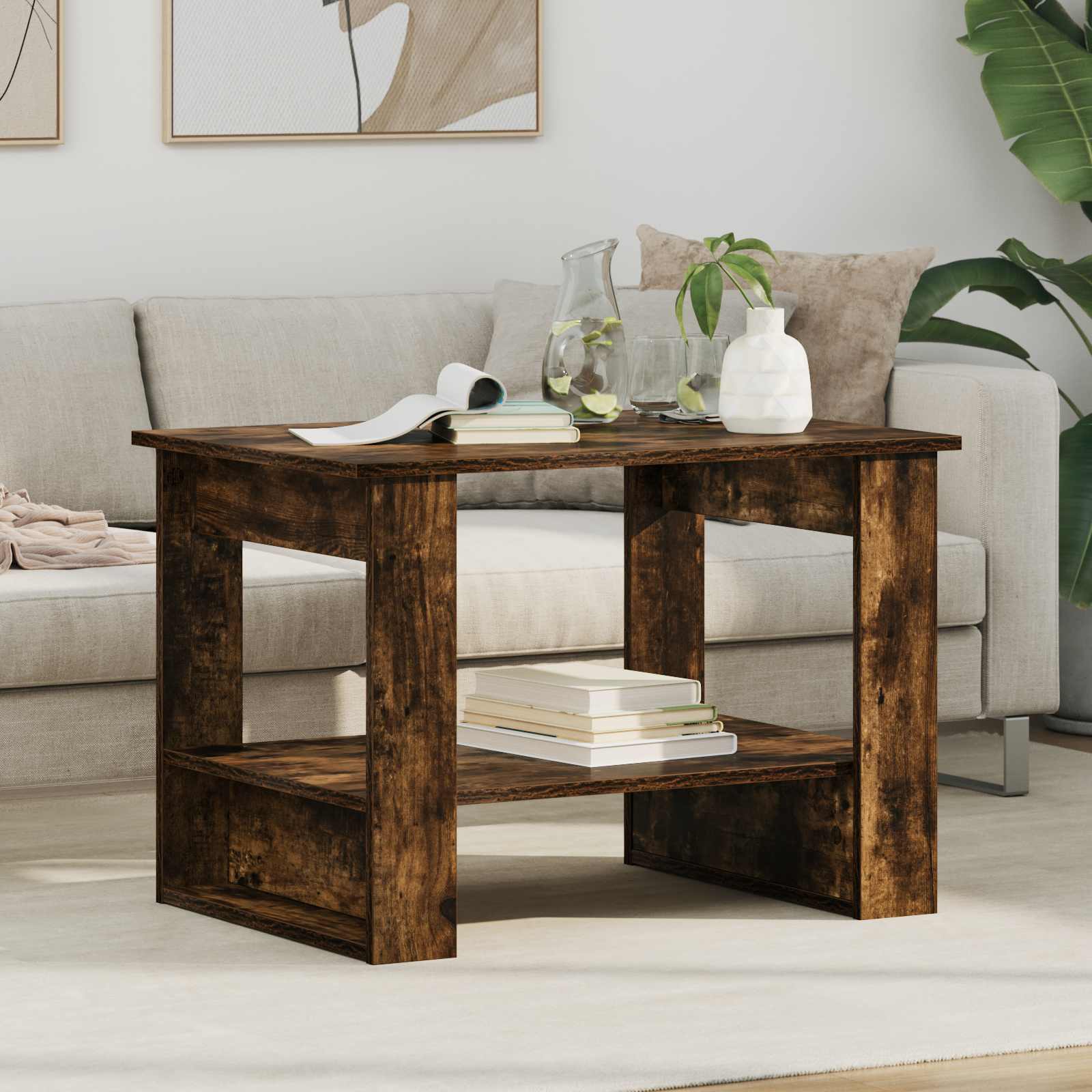 Couchtisch Geräucherte Eiche 72 x 50 x 50 cm Holzwerkstoff