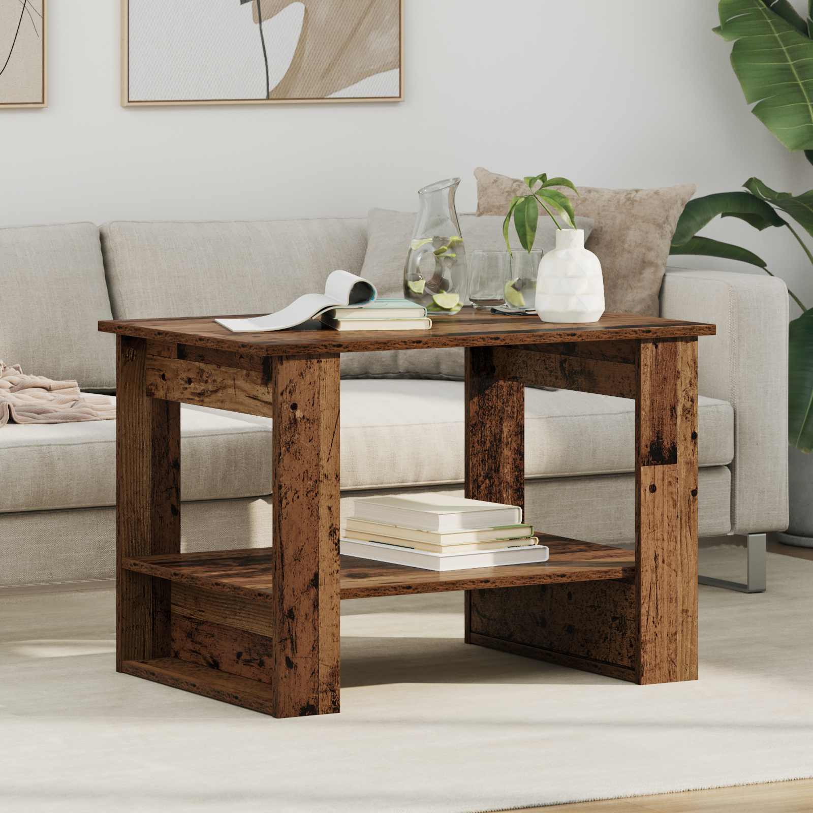 Couchtisch Altholz 72 x 50 x 50 cm Holzwerkstoff