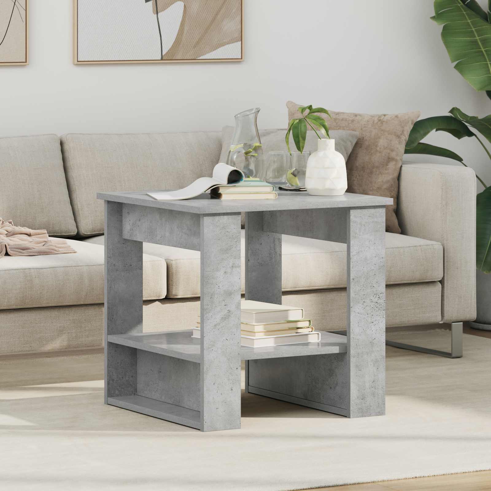 Couchtisch Beton Grau 51 x 50 x 50 cm Holzwerkstoff