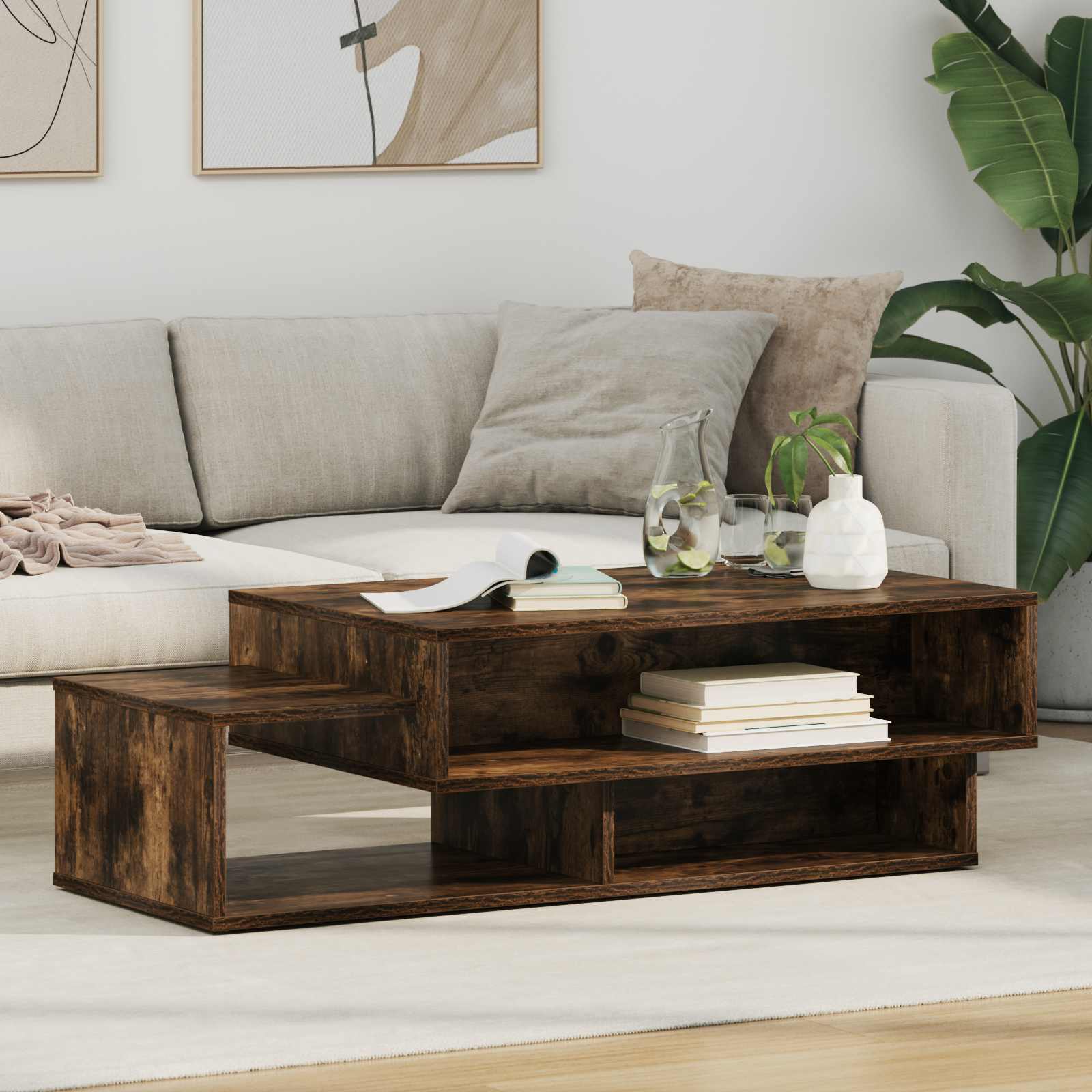 Couchtisch Räuchereiche 105 x 50 x 32,5 cm Holzwerkstoff