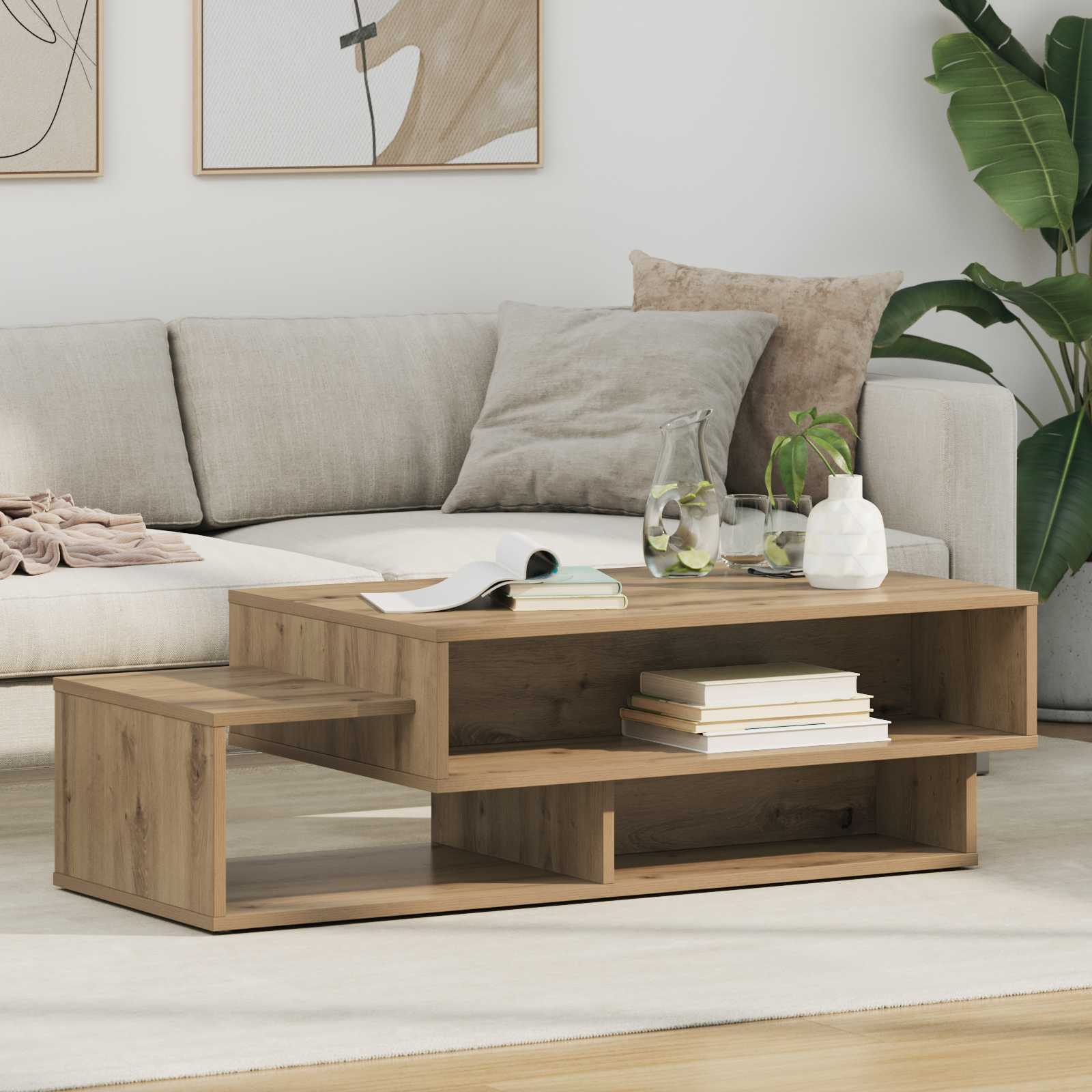 Couchtisch Artisan-Eiche 105 x 50 x 32,5 cm Holzwerkstoff