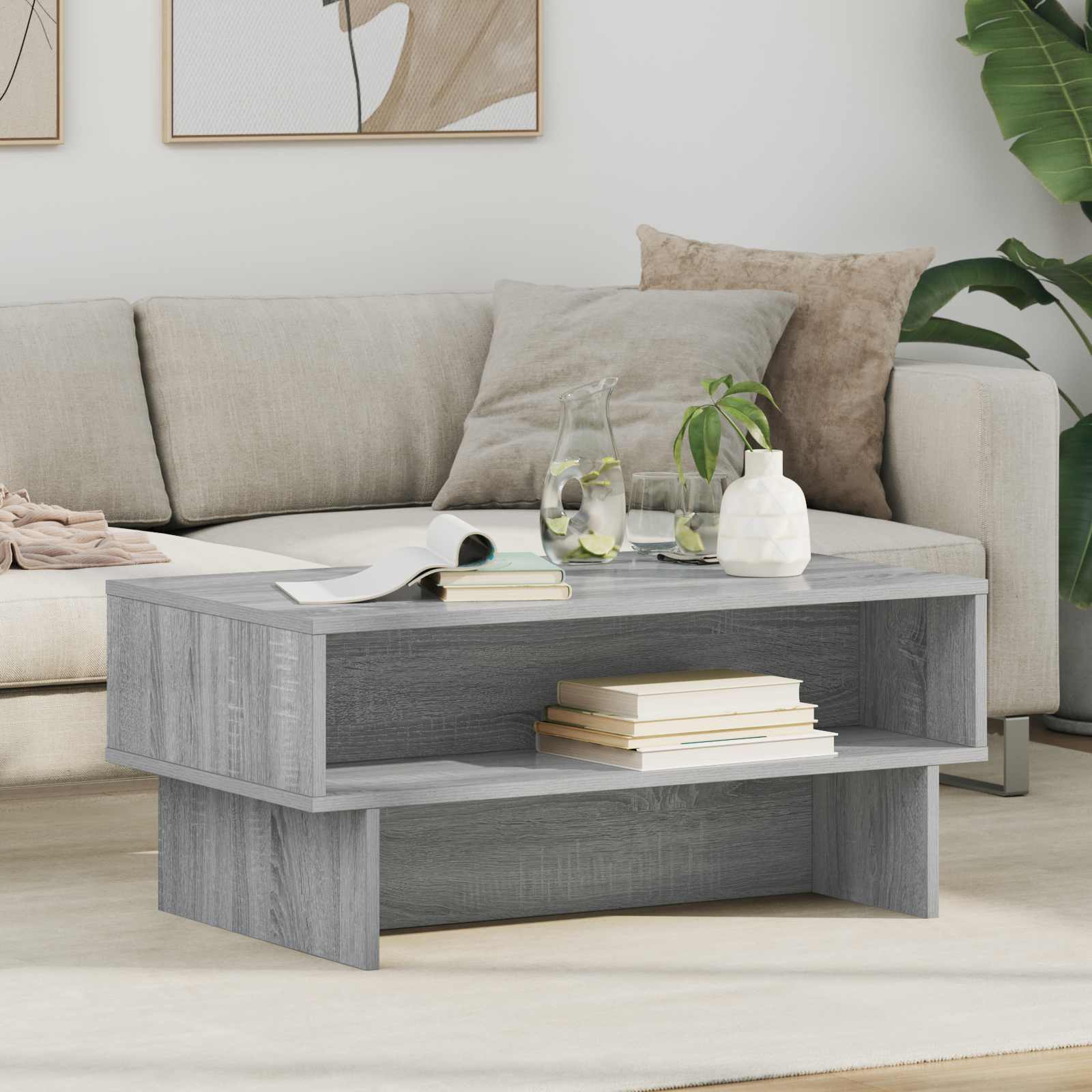Couchtisch Sonoma-Grau 80 x 46 x 35 cm Holzwerkstoff