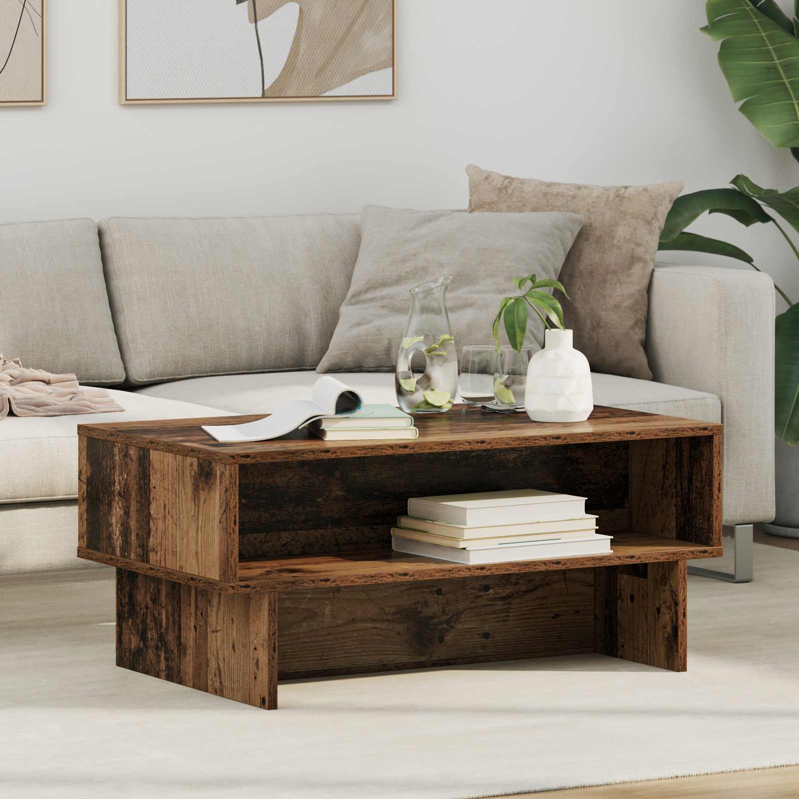 Couchtisch Altholz 80 x 46 x 35 cm Holzwerkstoff
