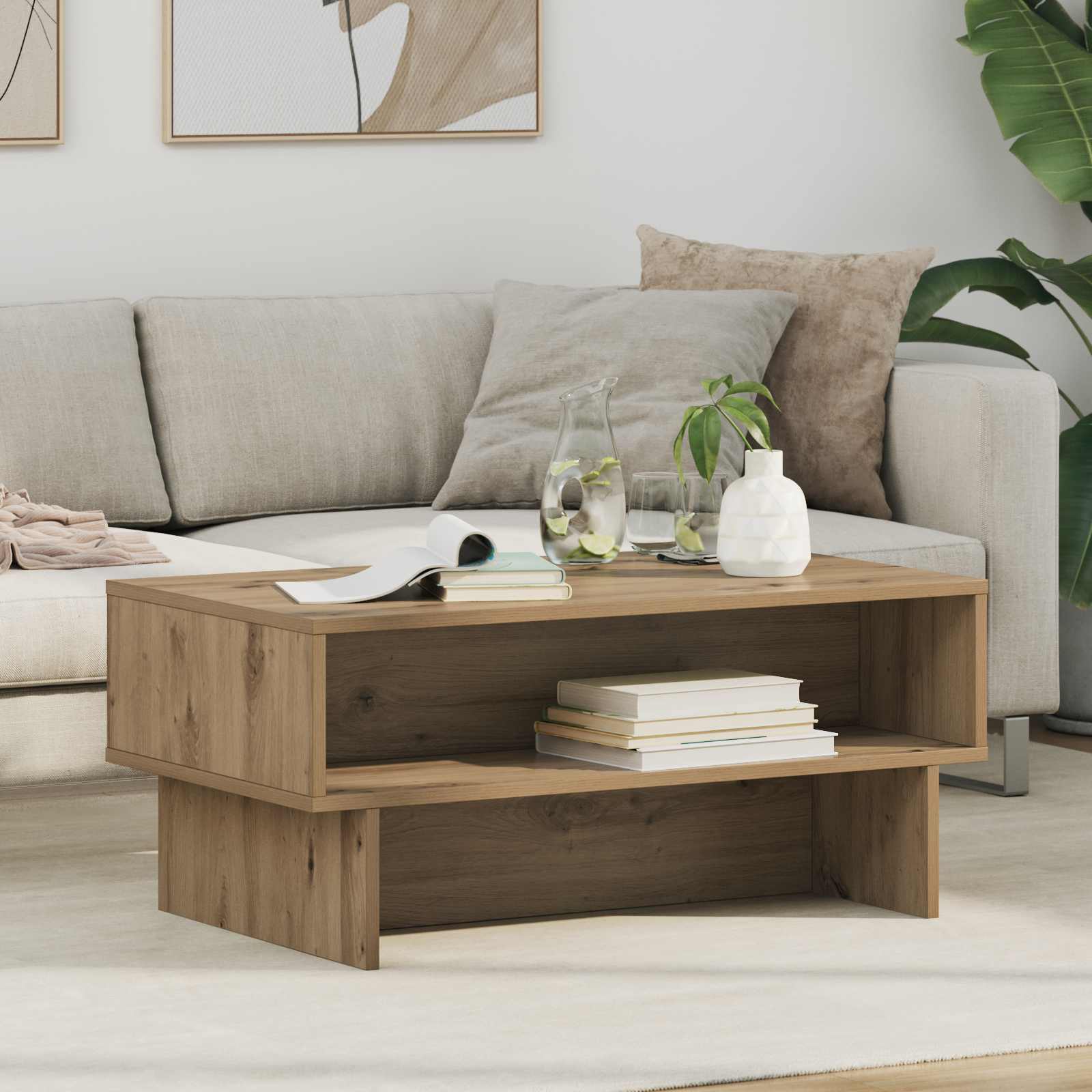Couchtisch Artisan-Eiche 80 x 46 x 35 cm Holzwerkstoff