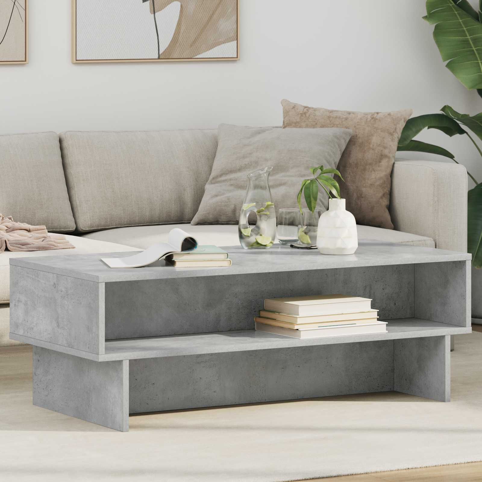 Couchtisch Betongrau 100 x 46 x 35 cm Holzwerkstoff