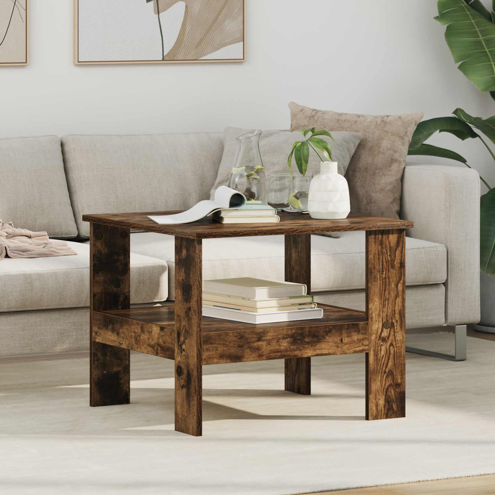 Couchtisch Geräucherte Eiche 57 x 55 x 45 cm Holzwerkstoff