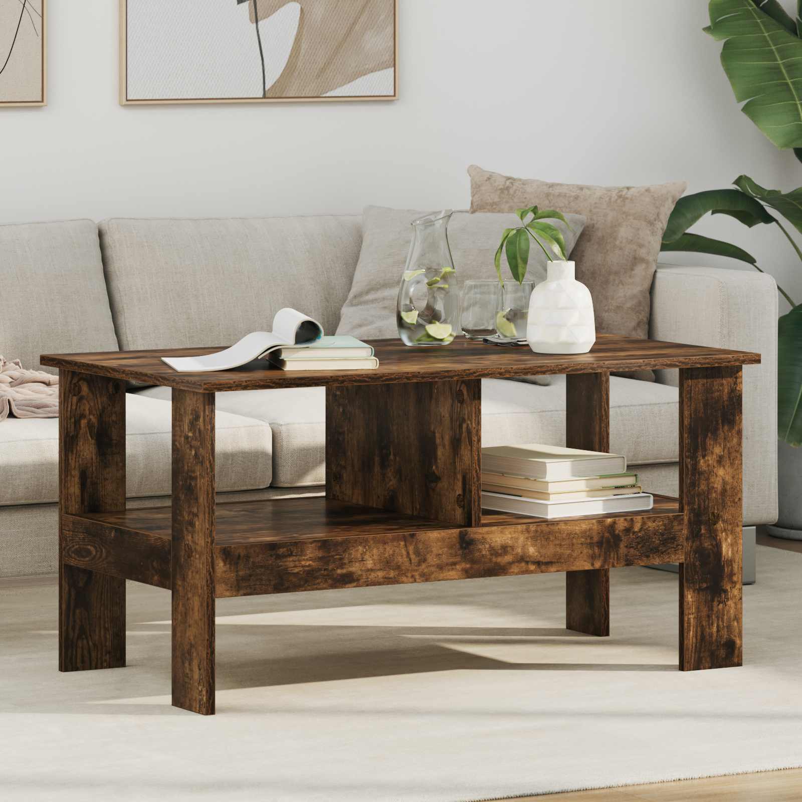Couchtisch Geräucherte Eiche 90 x 50 x 45 cm Holzwerkstoff