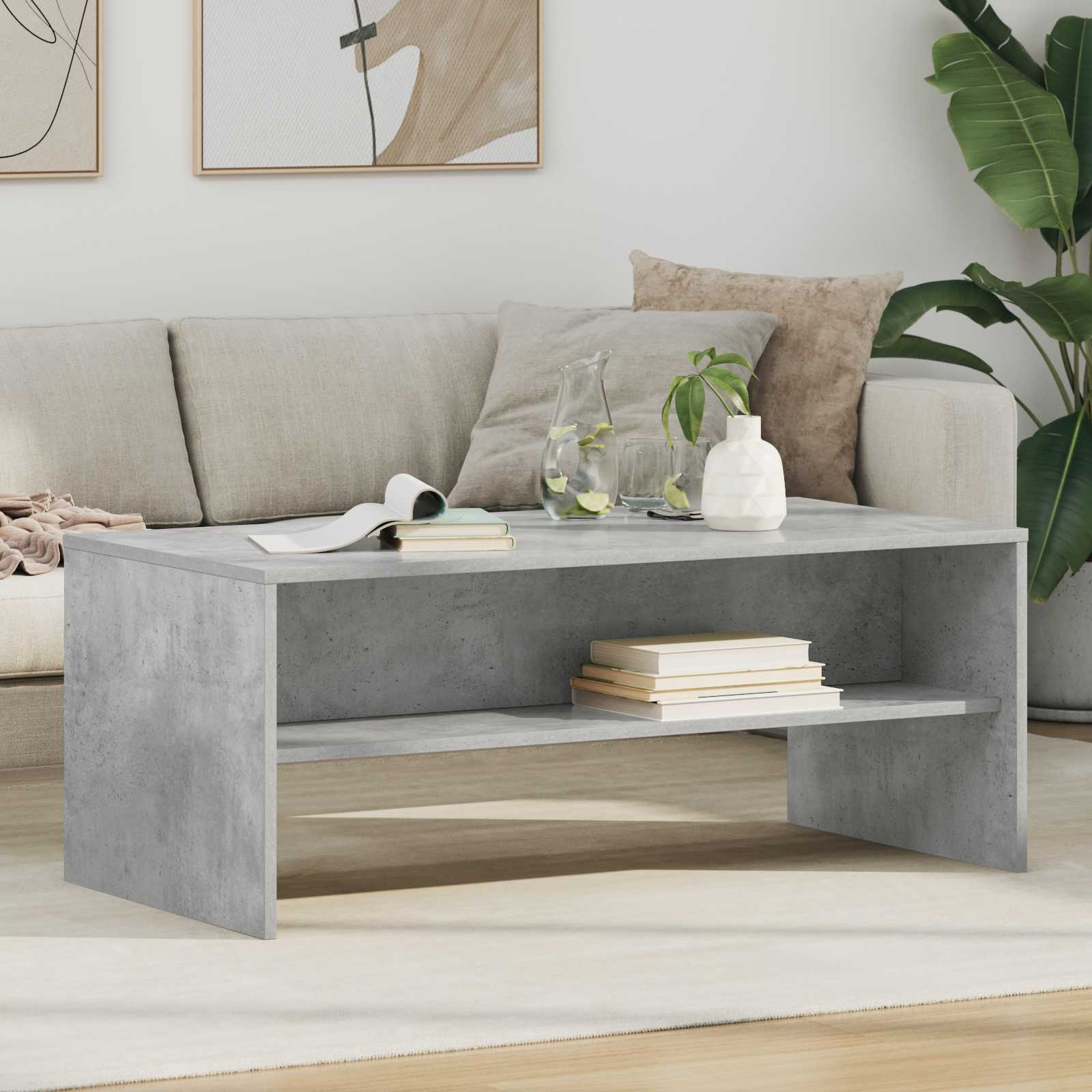 Couchtisch Betongrau 100 x 50 x 40 cm Holzwerkstoff