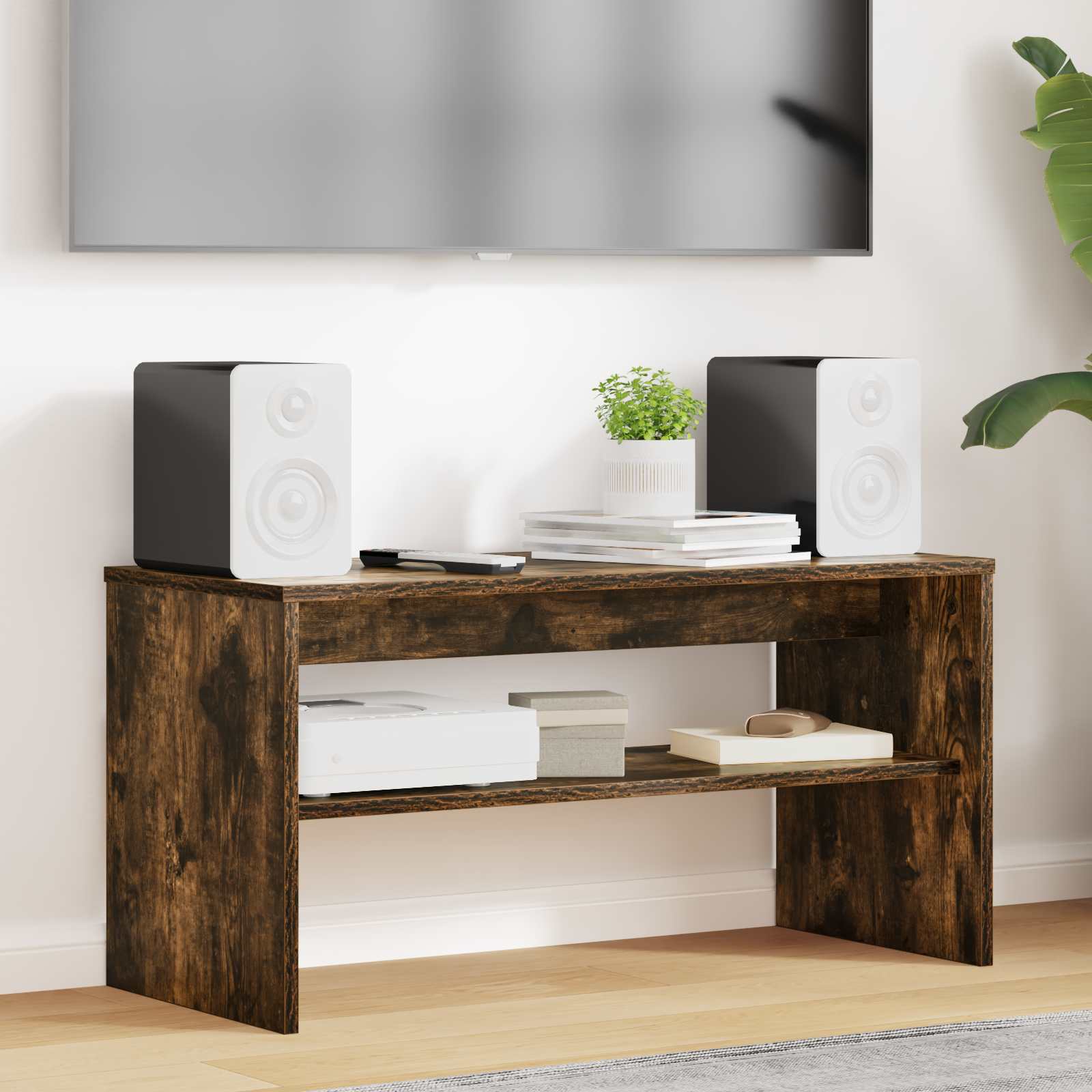 TV-Schränk 80 x 35 x 40 cm Geräucherte Eiche Holzwerkstoff