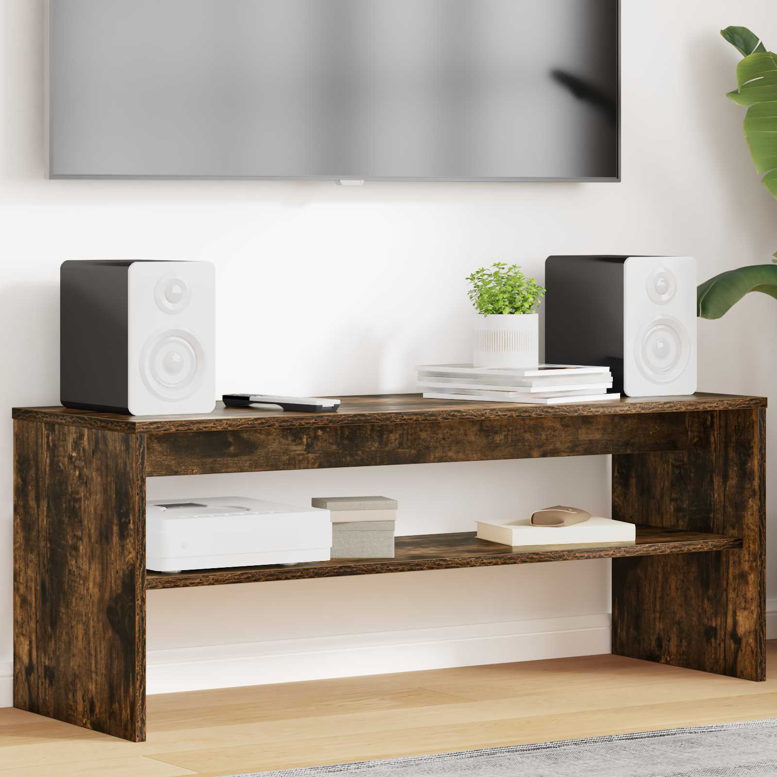 TV-Schränk 100 x 35 x 40 cm Geräucherte Eiche Holzwerkstoff