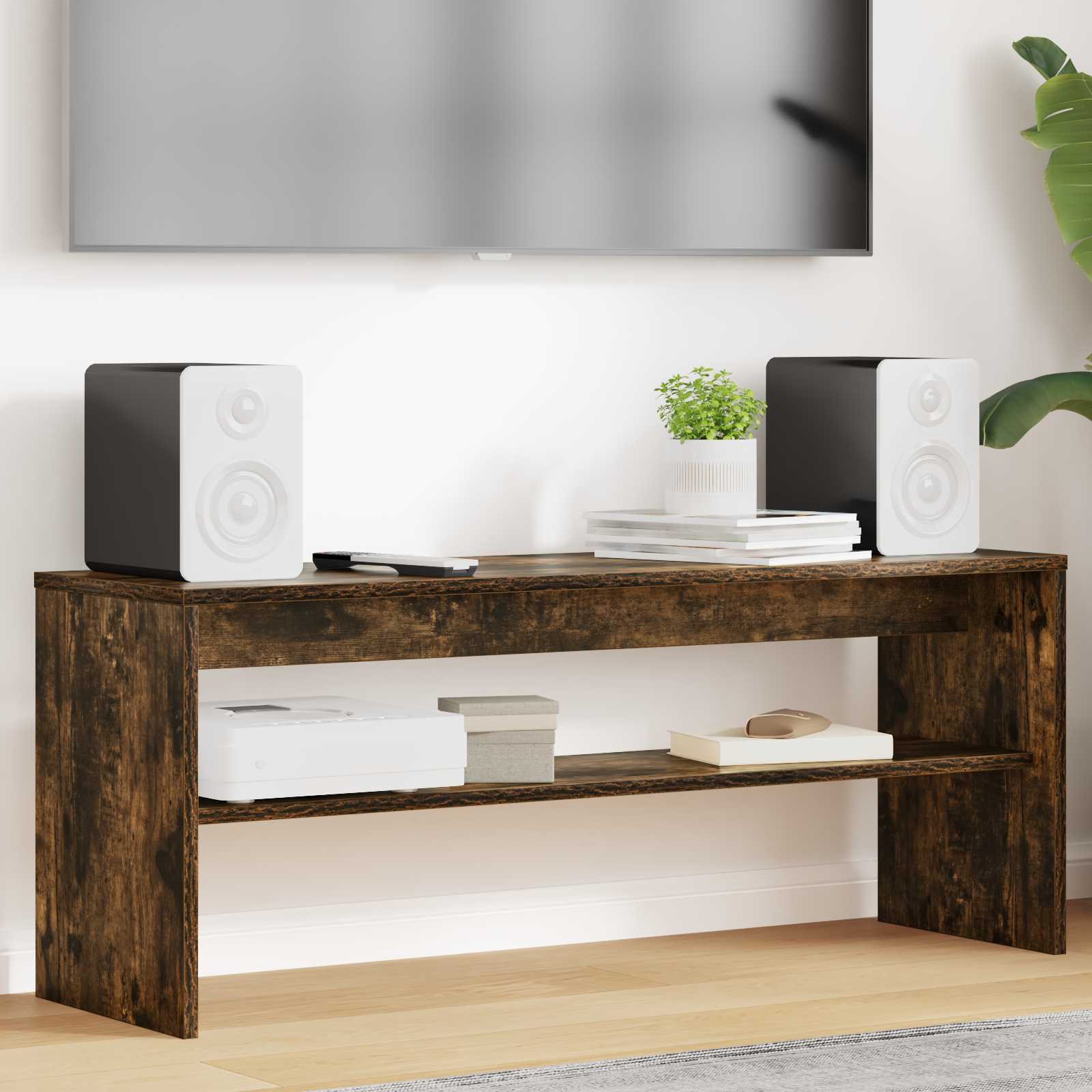 TV-Schränk 100 x 30 x 40 cm Geräucherte Eiche Holzwerkstoff