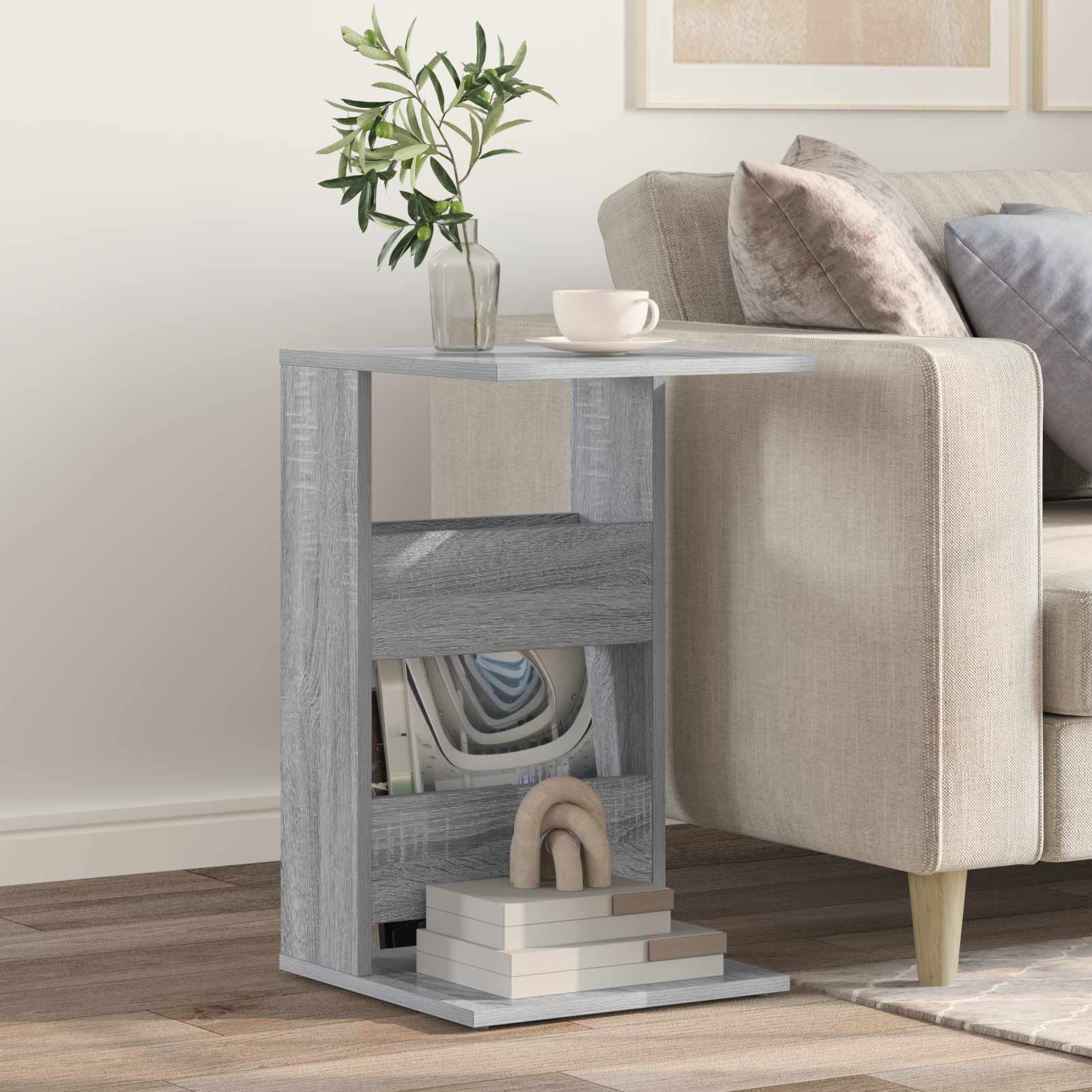 Beistelltisch Sonoma-Grau 40 x 35 x 60,5 cm Holzwerkstoff