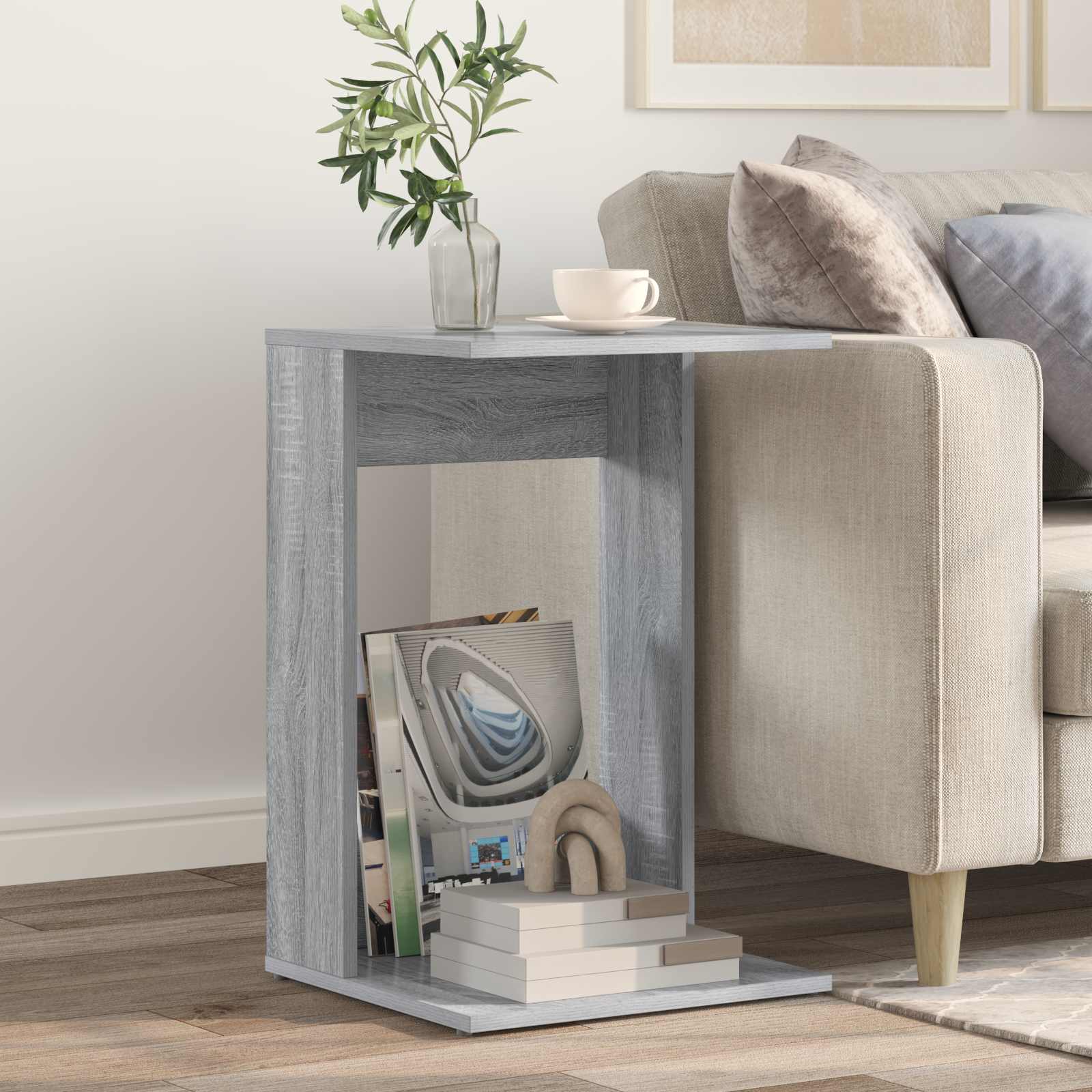 Beistelltisch Sonoma-Grau 40 x 38 x 62,5 cm Holzwerkstoff