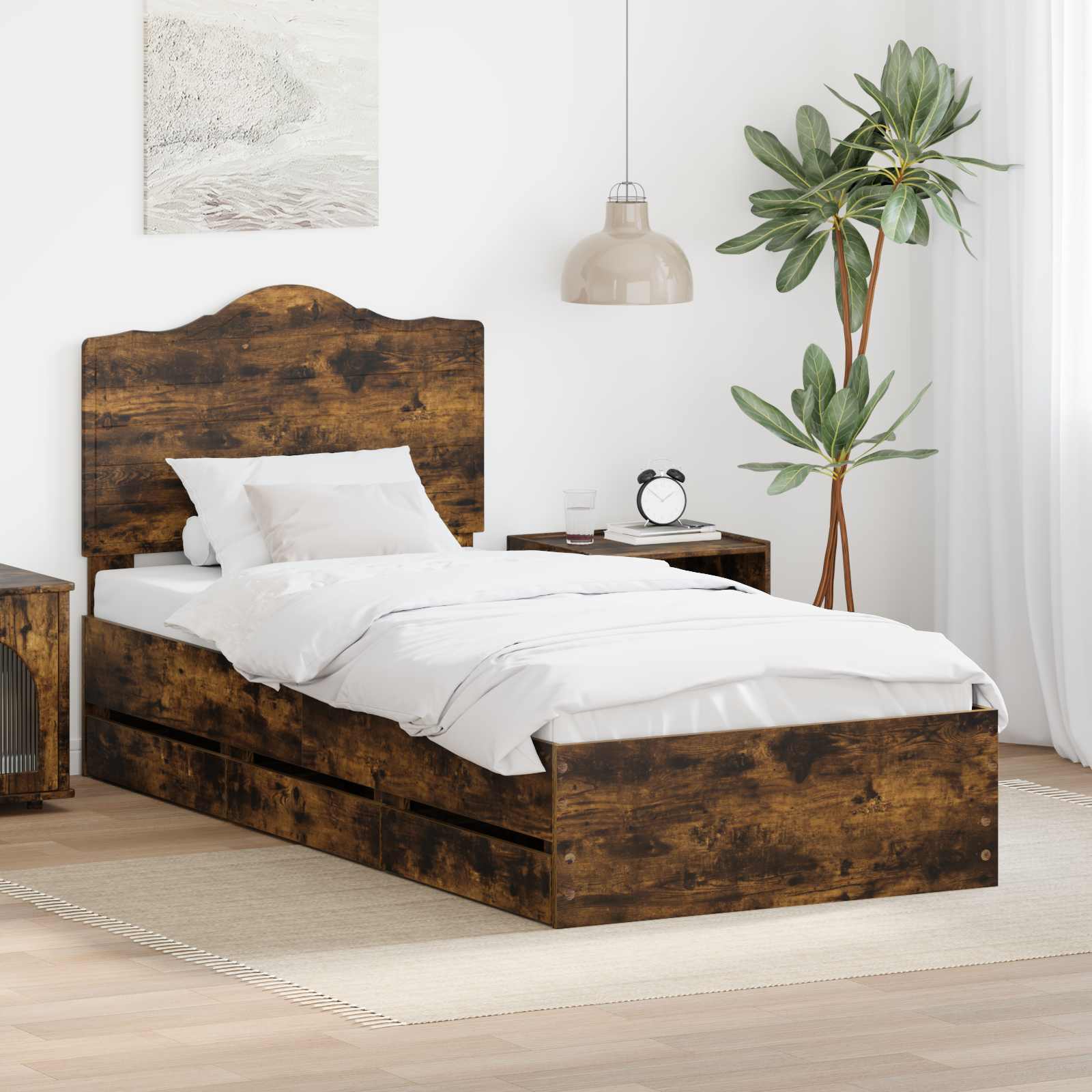 Bettrahmen Räuchereiche 90 x 200 cm Ingenieurs Holz
