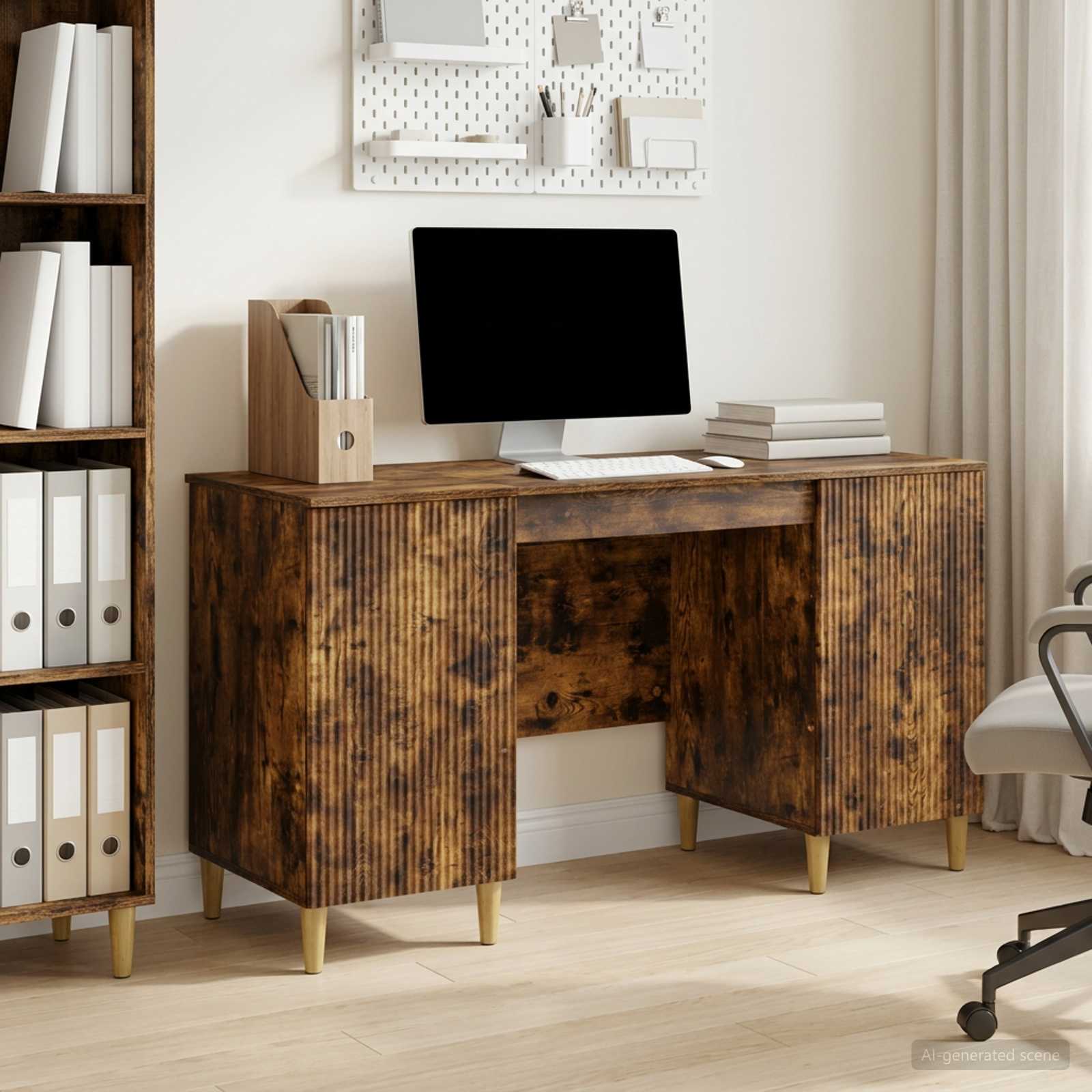 Schreibtisch Geräucherte Eiche 142,5 x 50 x 75 cm Holzwerkstoff