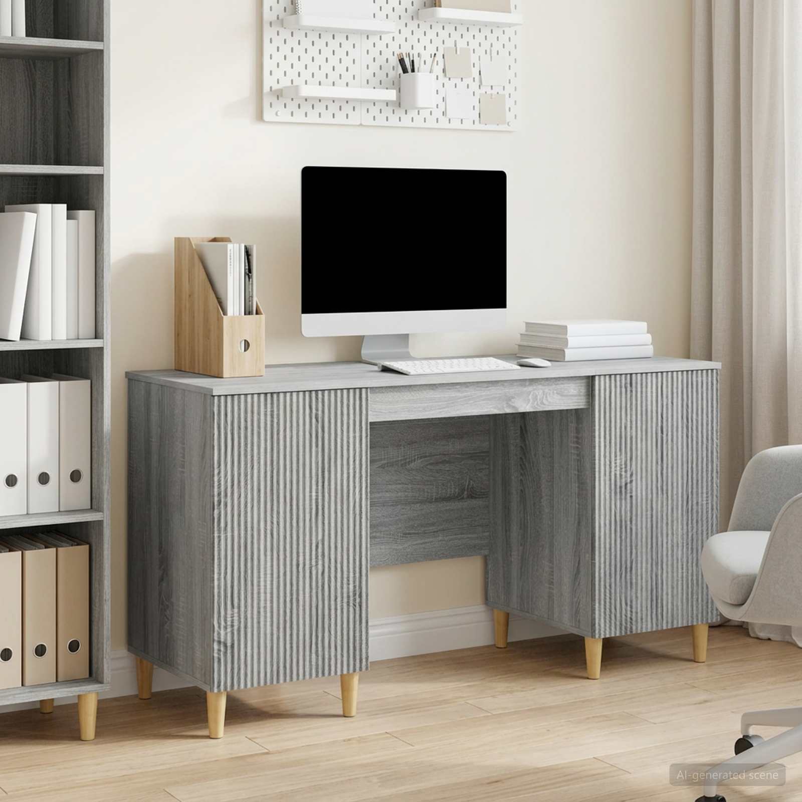 Schreibtisch Graues Sonoma 142,5 x 50 x 75 cm Holzwerkstoff