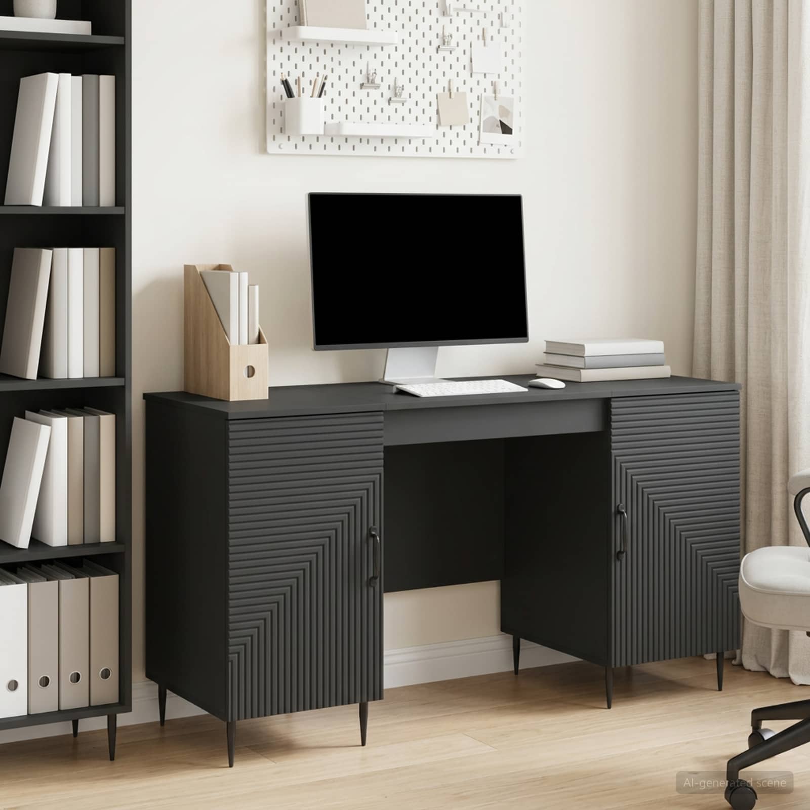 Schreibtisch Schwarz 142,5 x 50 x 75 cm Holzwerkstoff