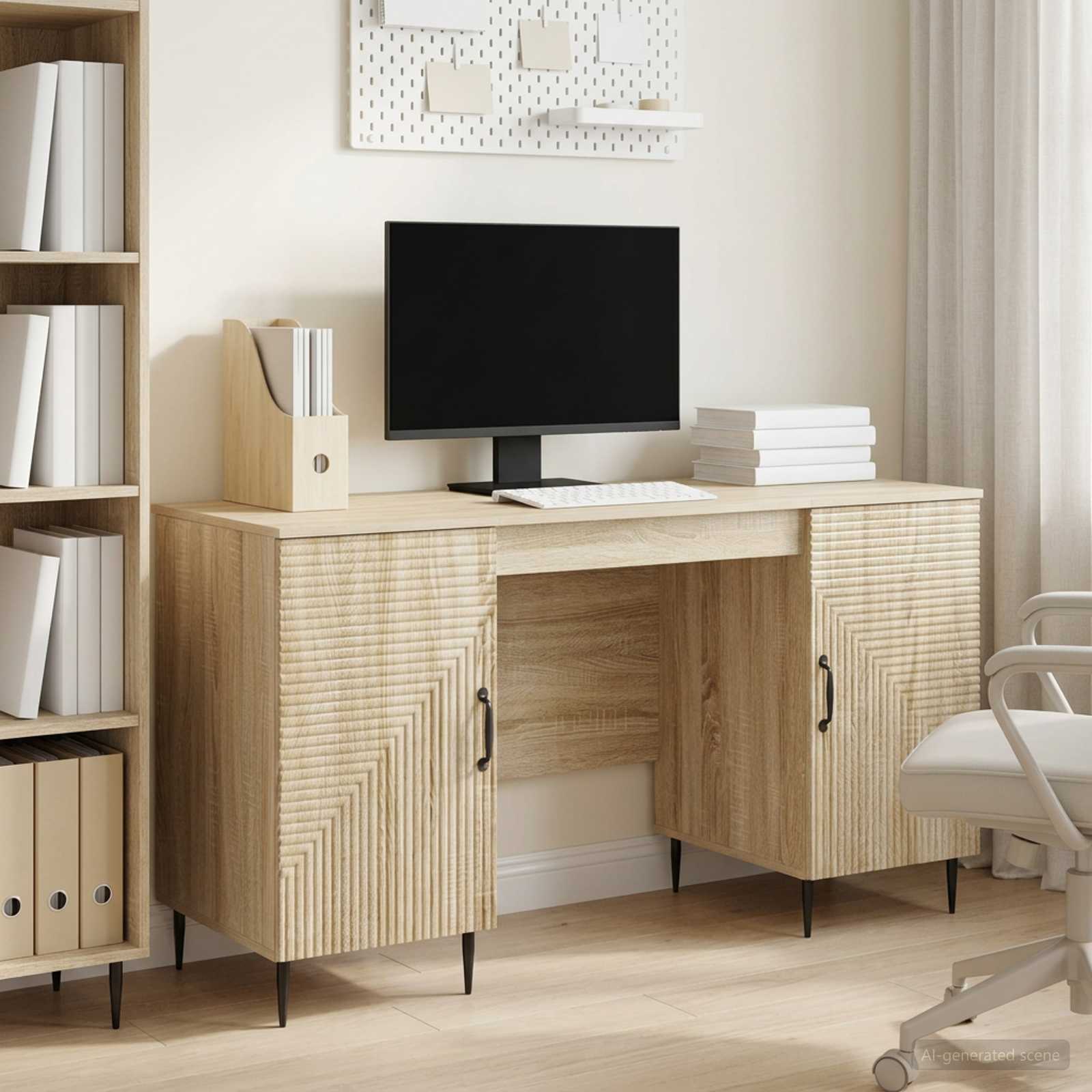 Schreibtisch Sonoma-Eiche 142,5 x 50 x 75 cm Holzwerkstoff