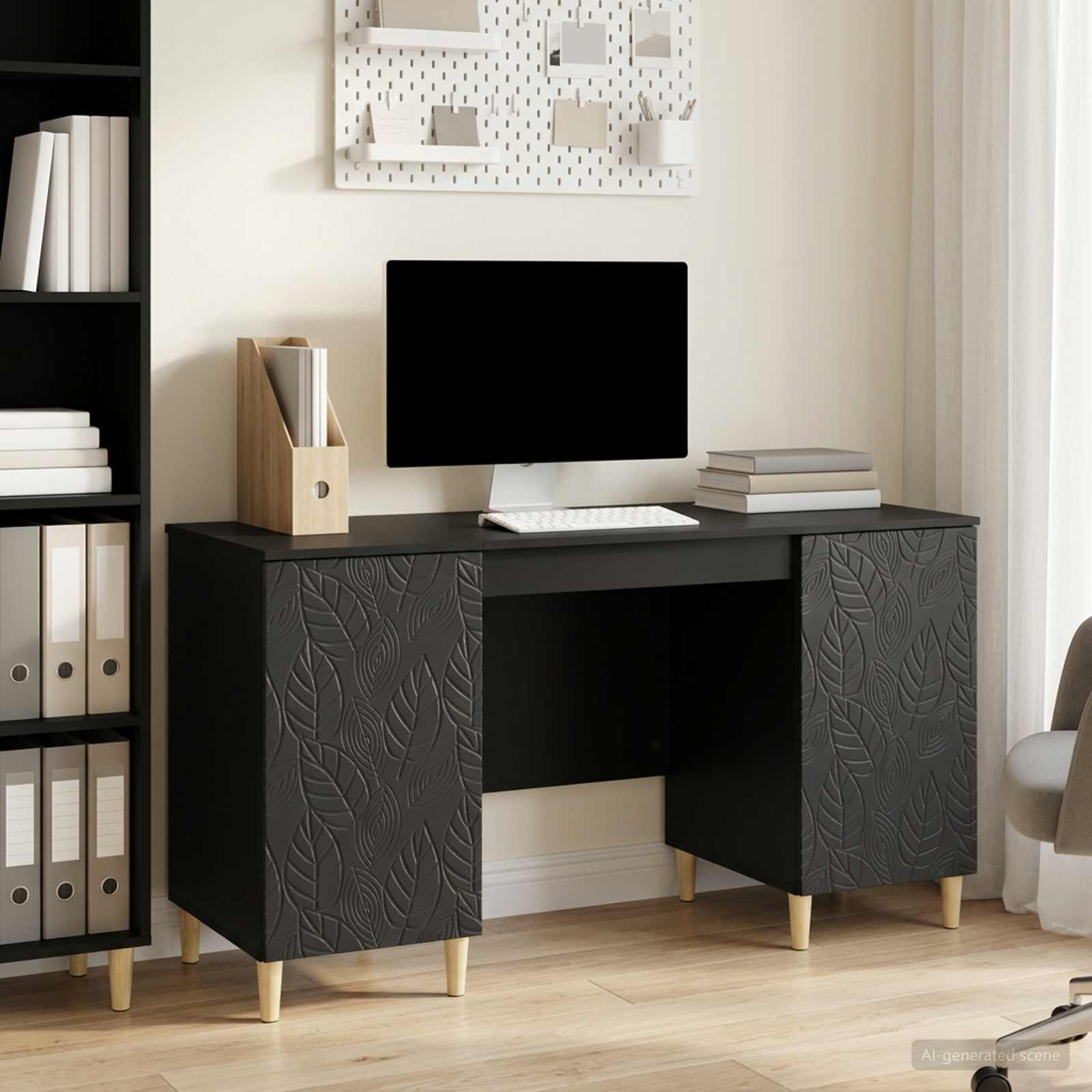 Schreibtisch Schwarz 142,5 x 50 x 75 cm Holzwerkstoff
