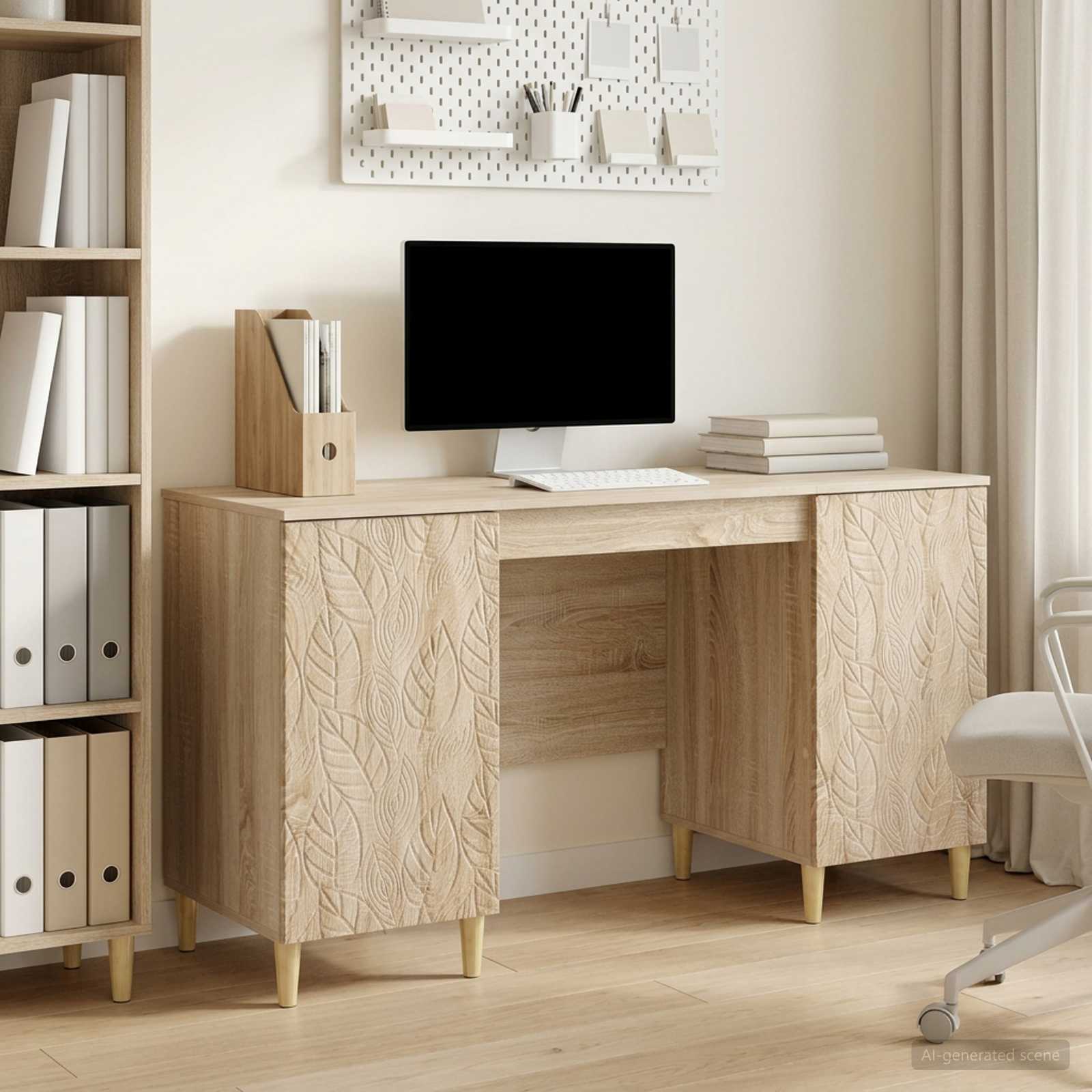 Schreibtisch Sonoma-Eiche 142,5 x 50 x 75 cm Holzwerkstoff