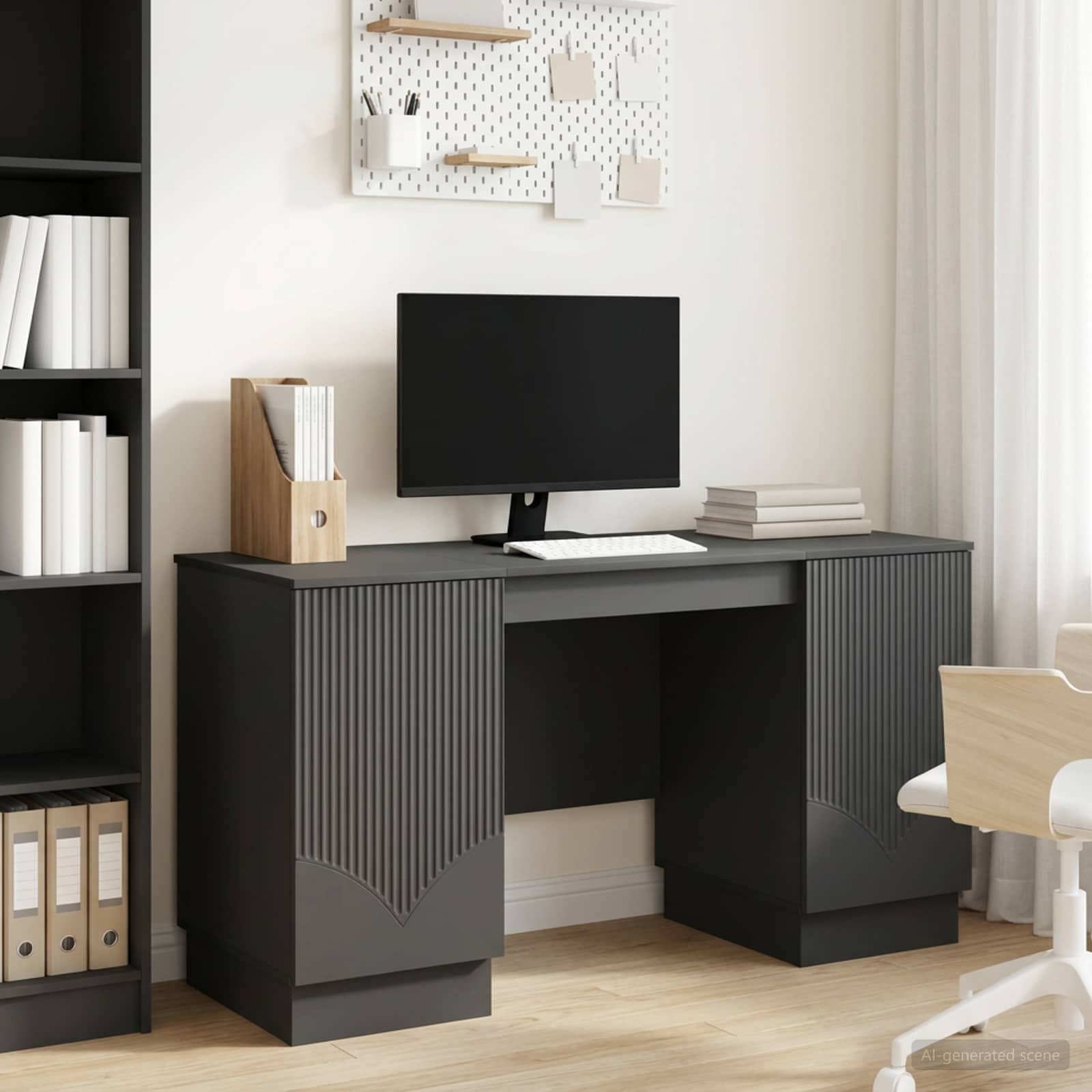 Schreibtisch Schwarz 142,5 x 50 x 75 cm Holzwerkstoff