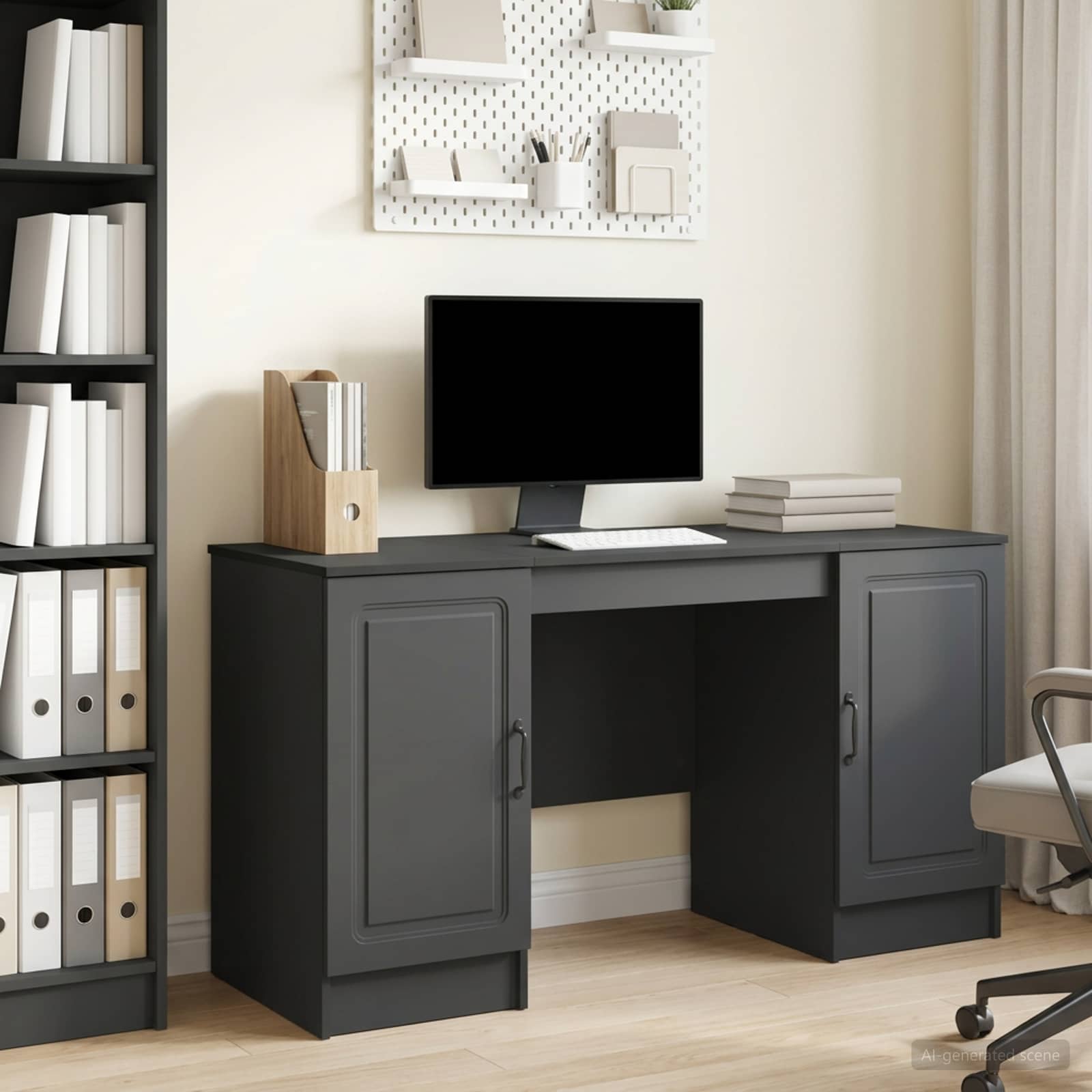 Schreibtisch Schwarz 142,5 x 50 x 75 cm Holzwerkstoff