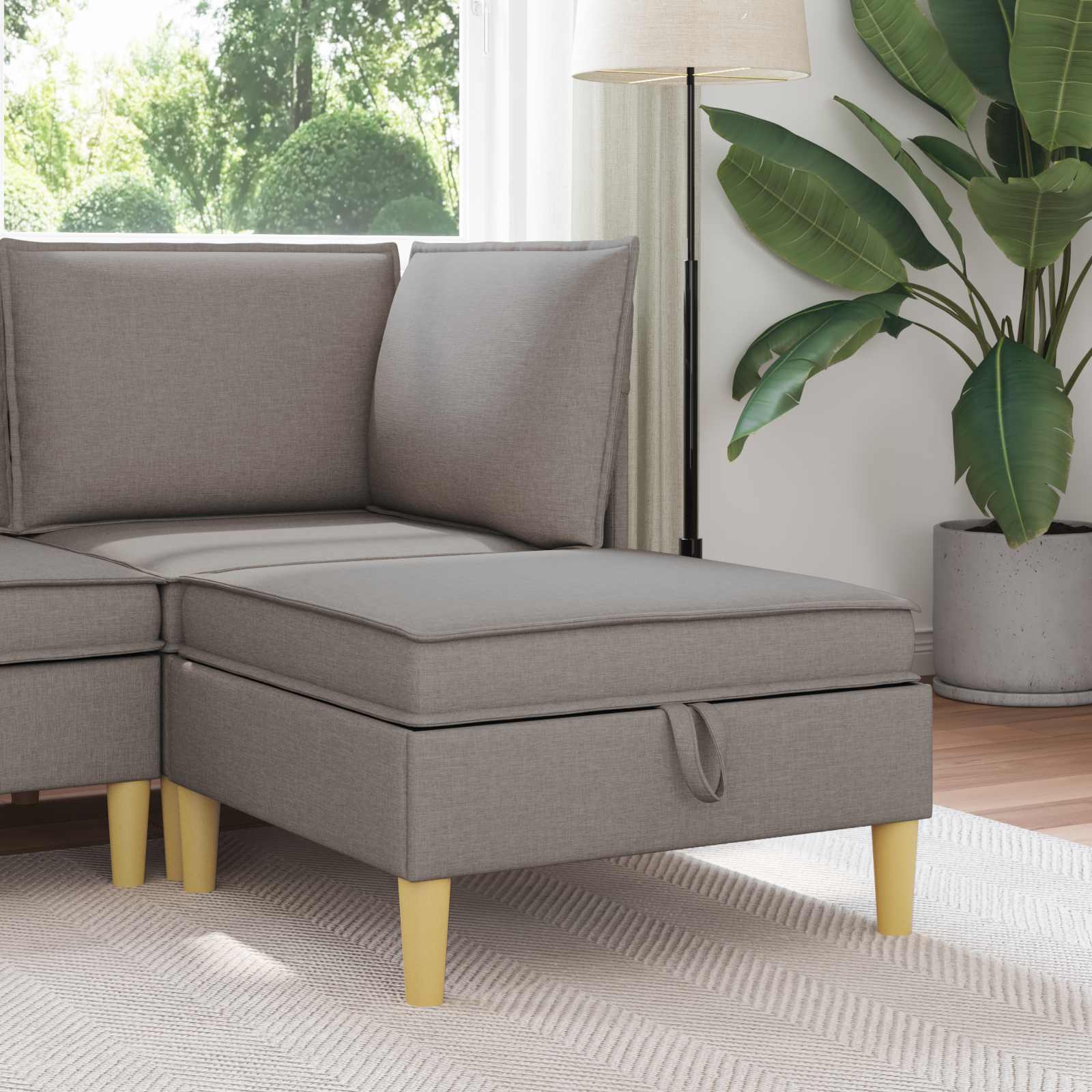 Sofa-Hocker mit Stauraum Taupe 70 x 70 x 40 cm Stoff
