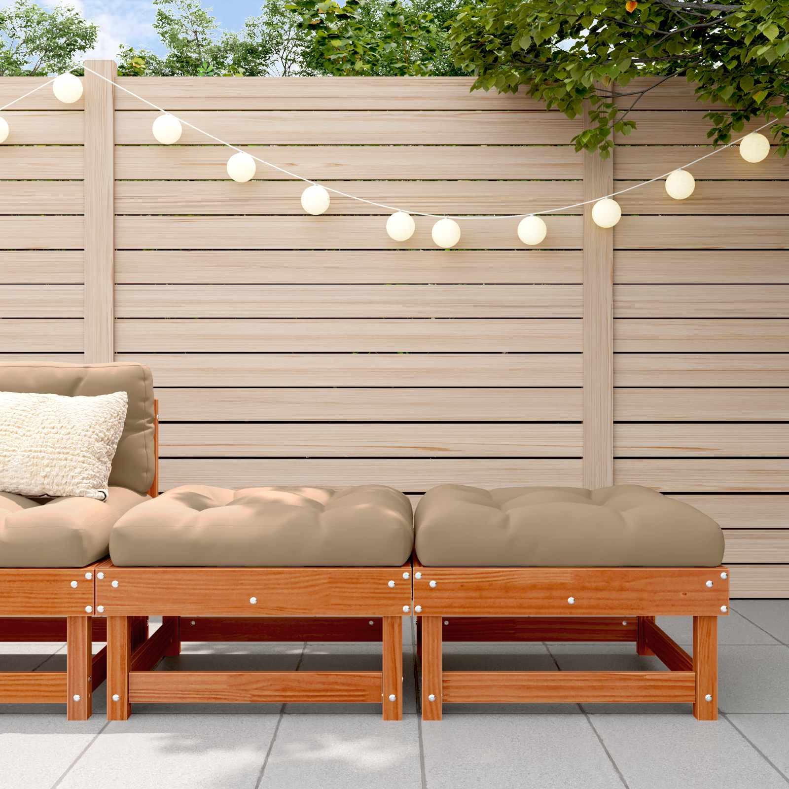 Garden Footrest Massives Kiefernholz Wachsboden Kiefer