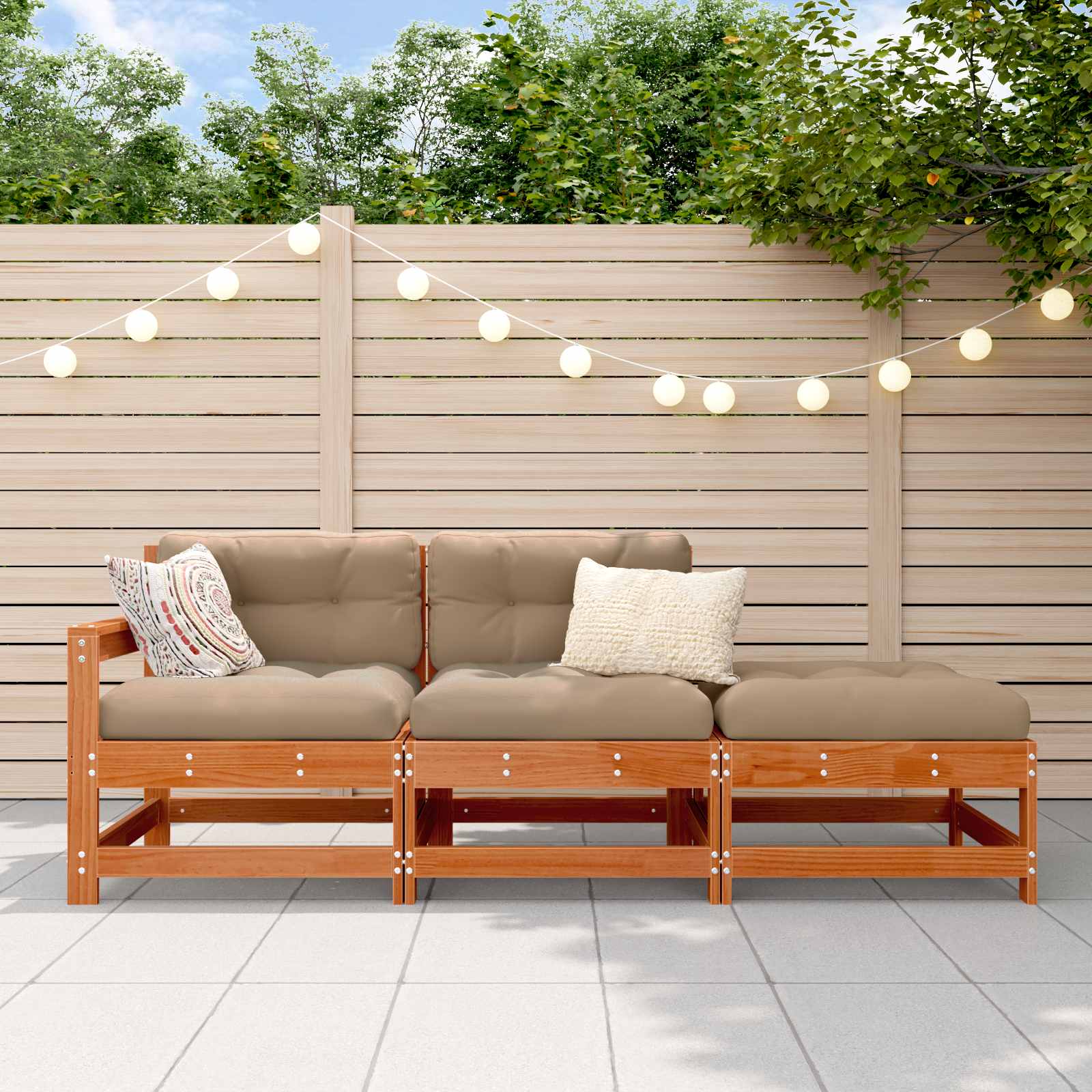 Sectional Sofa Einheiten Wachsbraun 190 x 62 x 70,5 cm