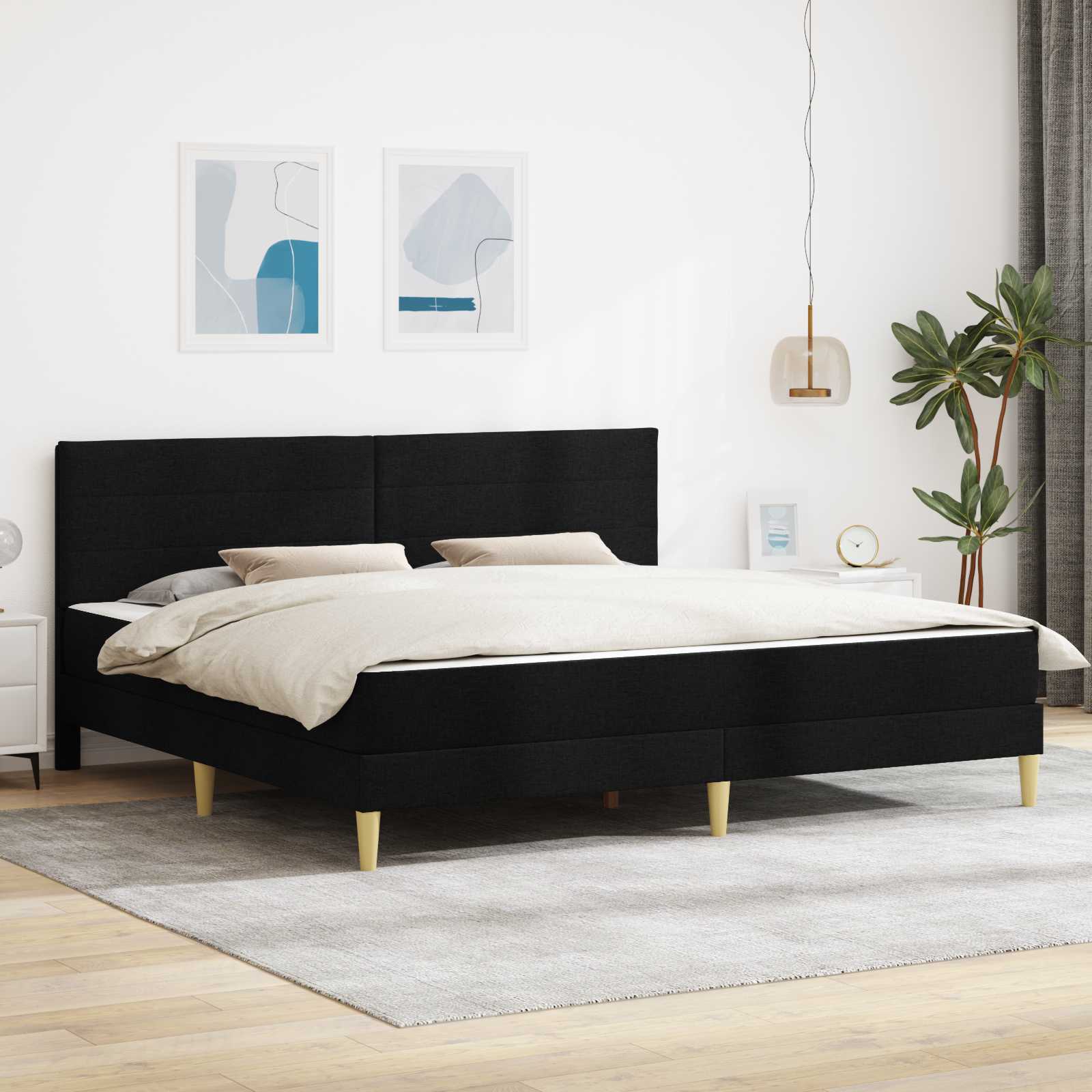 Bettrahmen 200 x 200 cm Schwarz