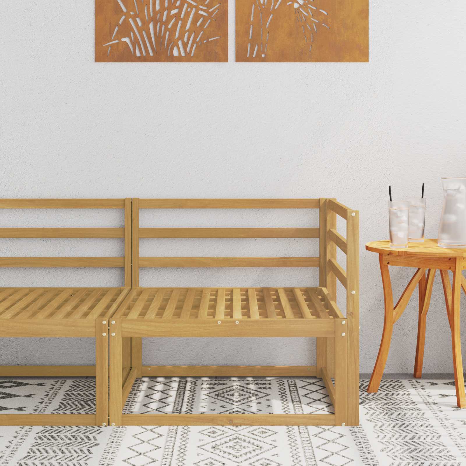Outdoor Corner Sofa Weiß 83 x 83 x 73 cm