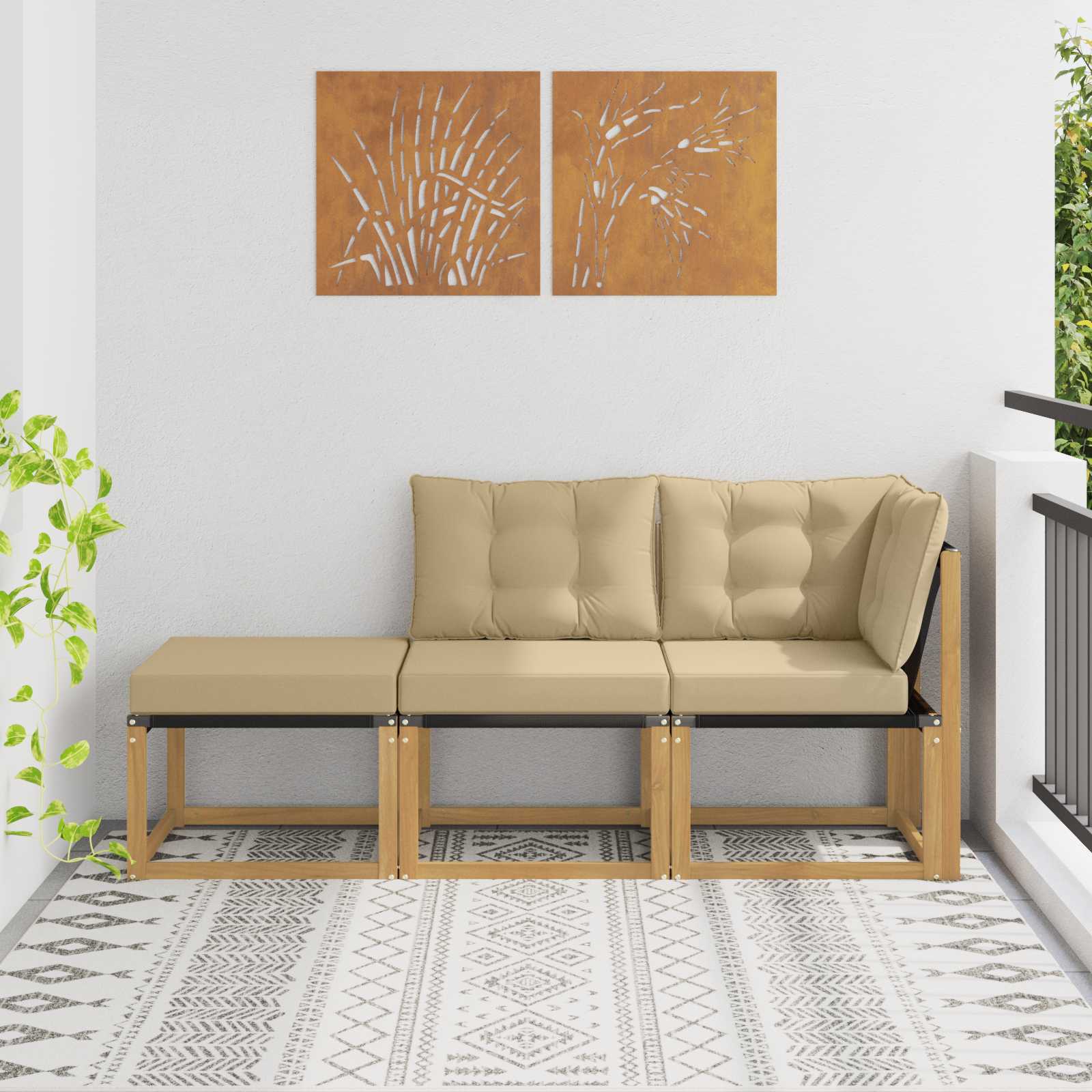 3 stk. Sectional Sofa Einheiten Weiß