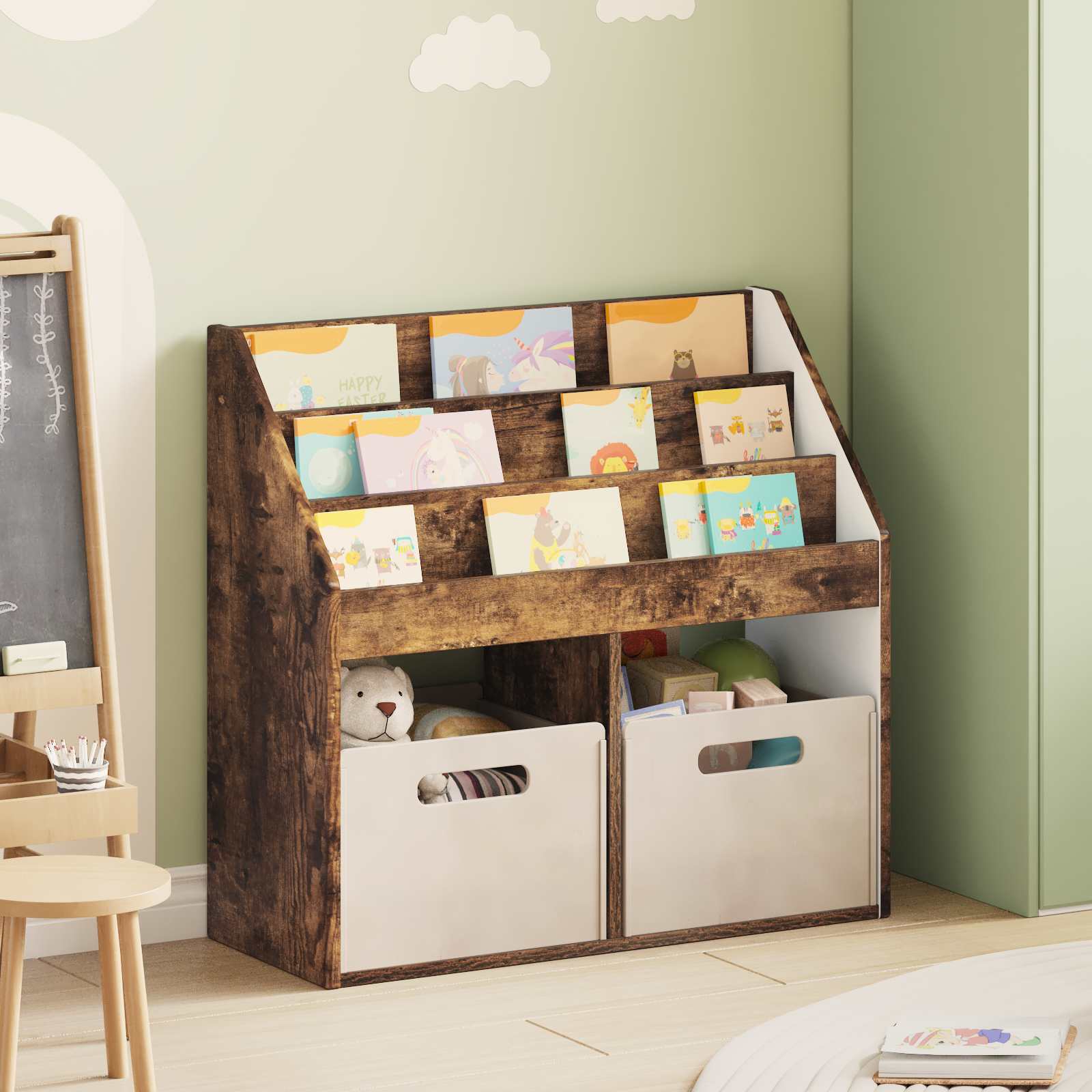 Kinderregal Geräucherte Eiche 72,5 x 29,5 x 69 cm Holzwerkstoff