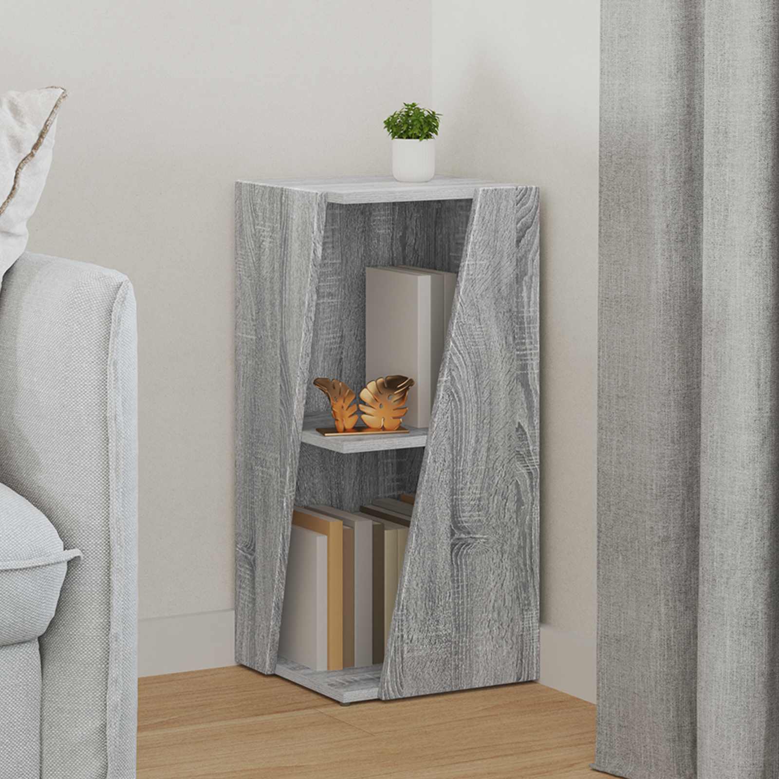 Seitenregal 33 x 32 x 70,5 cm Holzwerkstoff Sonoma-Grau