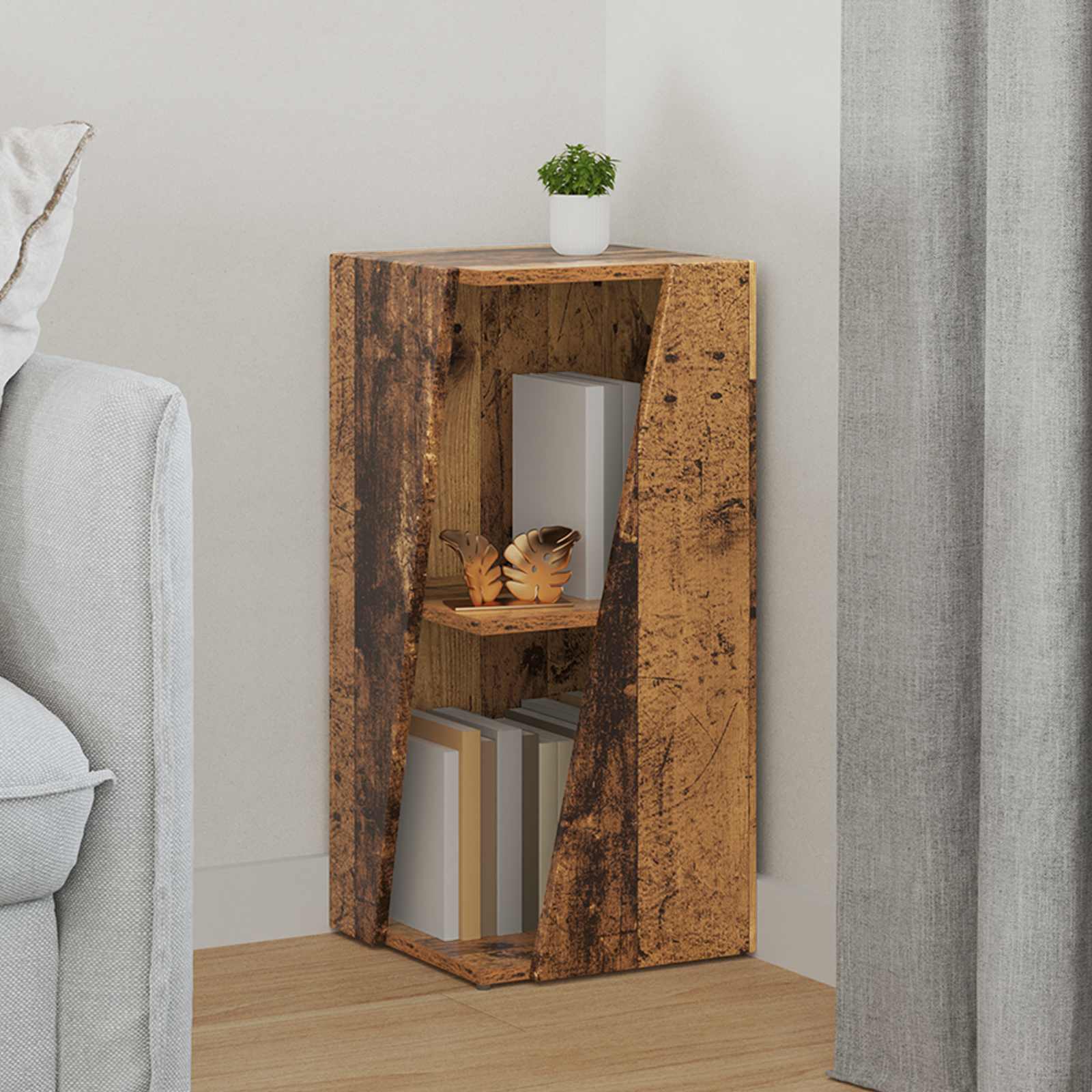 Seitenregal 33 x 32 x 70,5 cm Holzwerkstoff Altholz