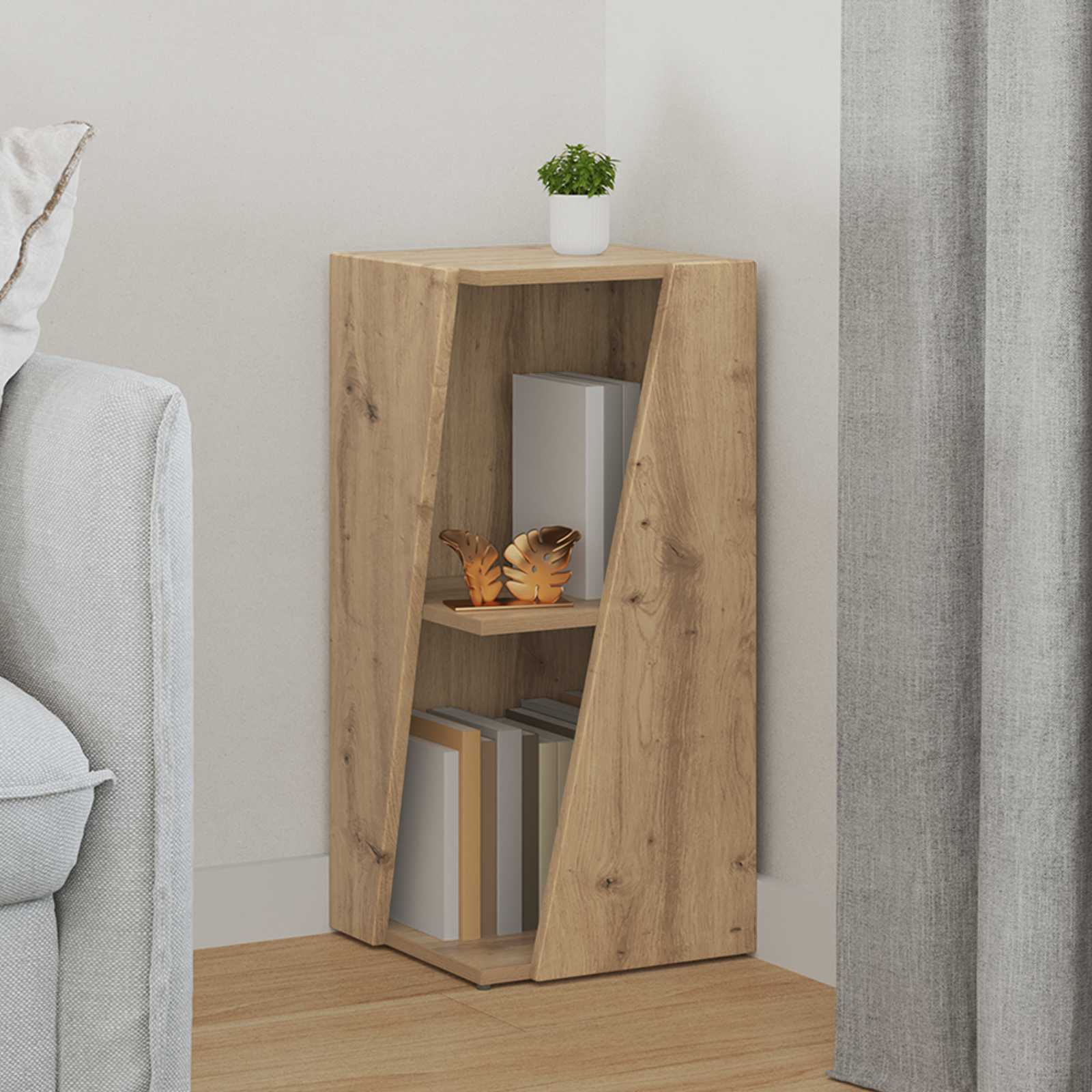 Seitenregal 33 x 32 x 70,5 cm Holzwerkstoff Artisan-Eiche