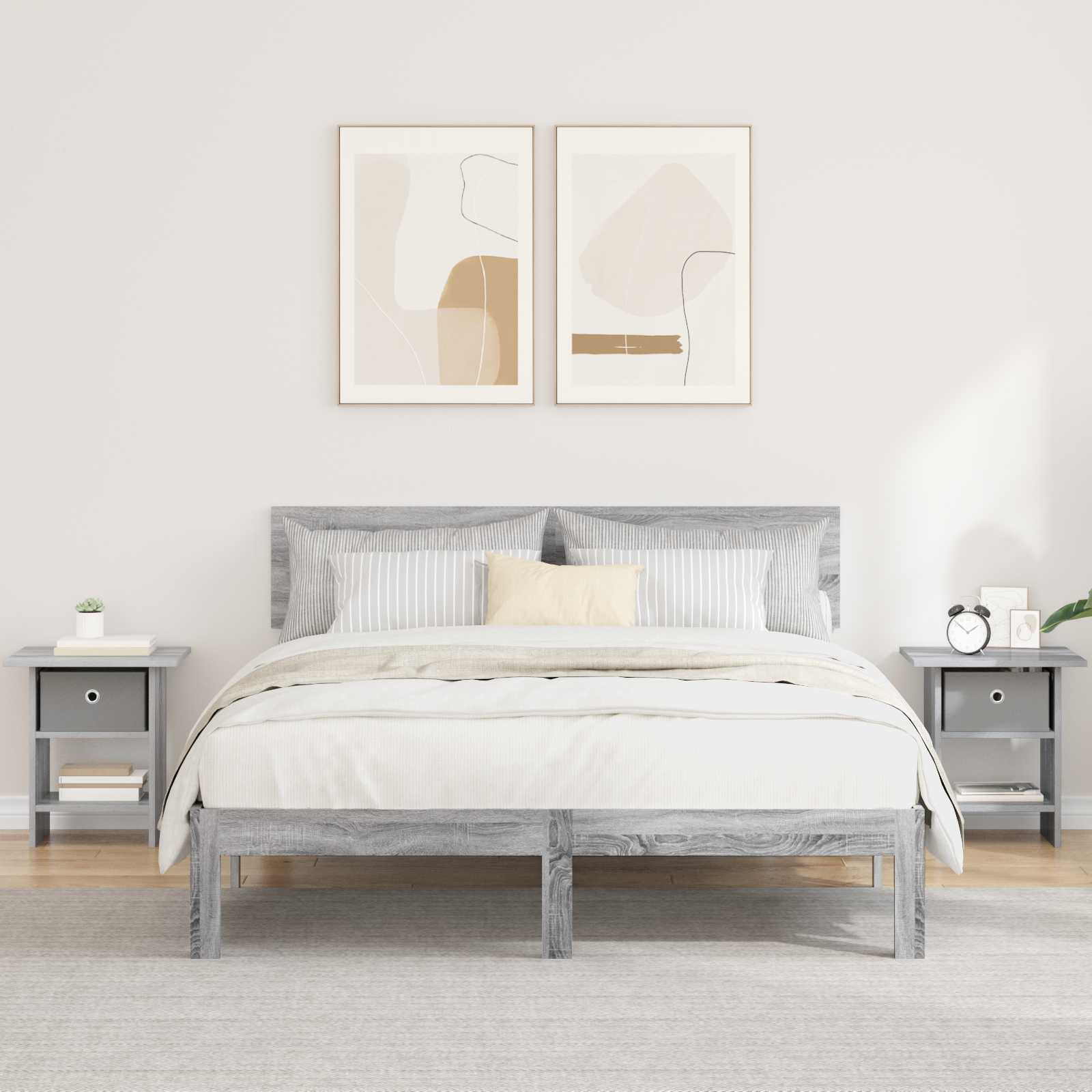 Nachttisch 2 Stk. Sonoma-Grau 41 x 40 x 45 cm Holzwerkstoff