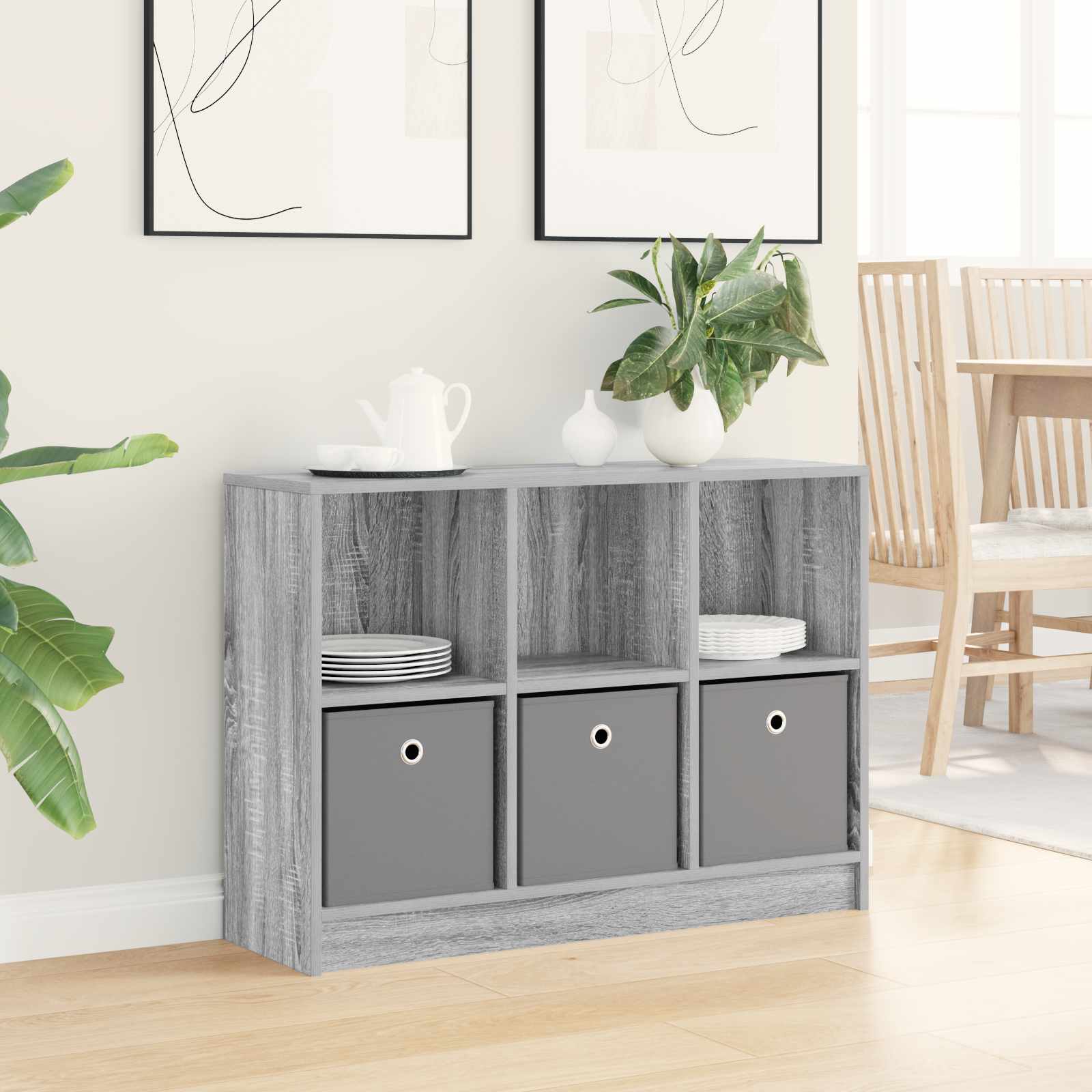 Sideboard Sonoma-Grau 88,5 x 27,5 x 63,5 cm