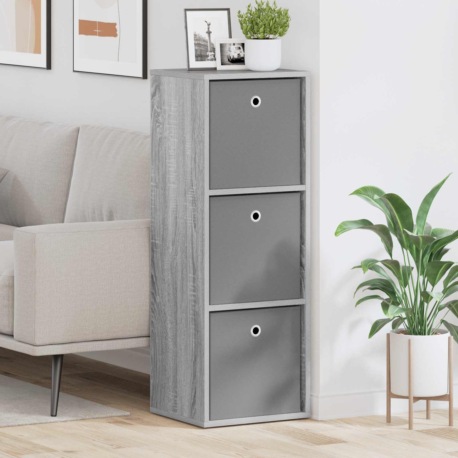 Sideboard mit Schubladen Graues Sonoma 35 x 32 x 99,5 cm