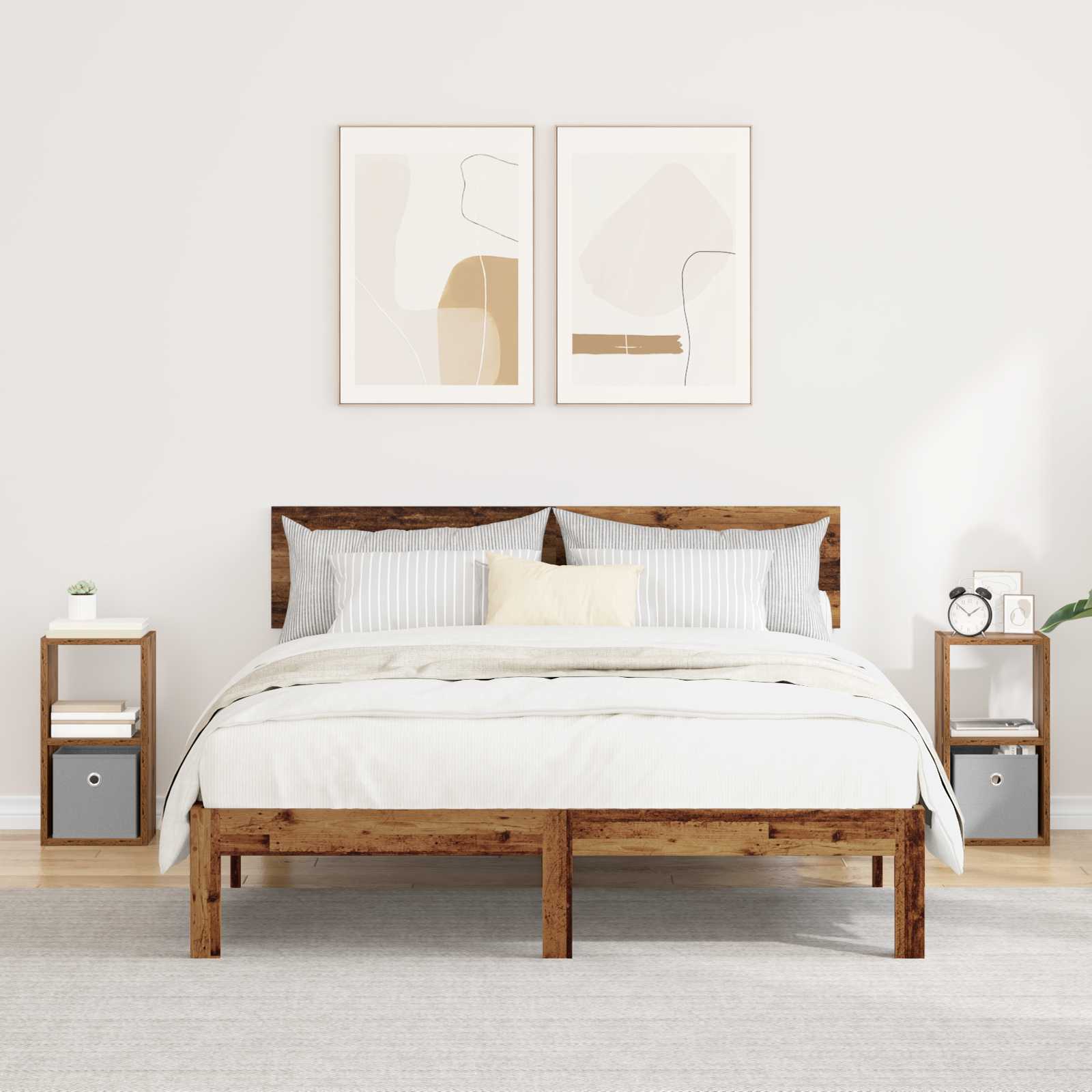 Nachttisch 2 stk. Altholz 25,5 x 22 x 49,5 cm Holzwerkstoff