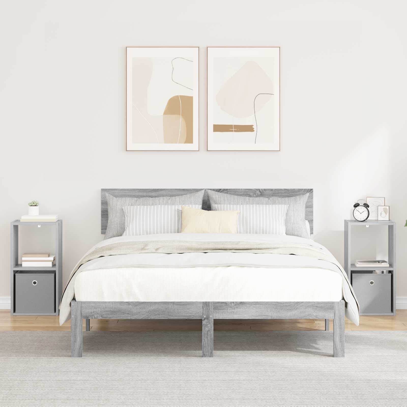 Nachttisch 2 stk. Graues Sonoma 30,5 x 27 x 59,5 cm